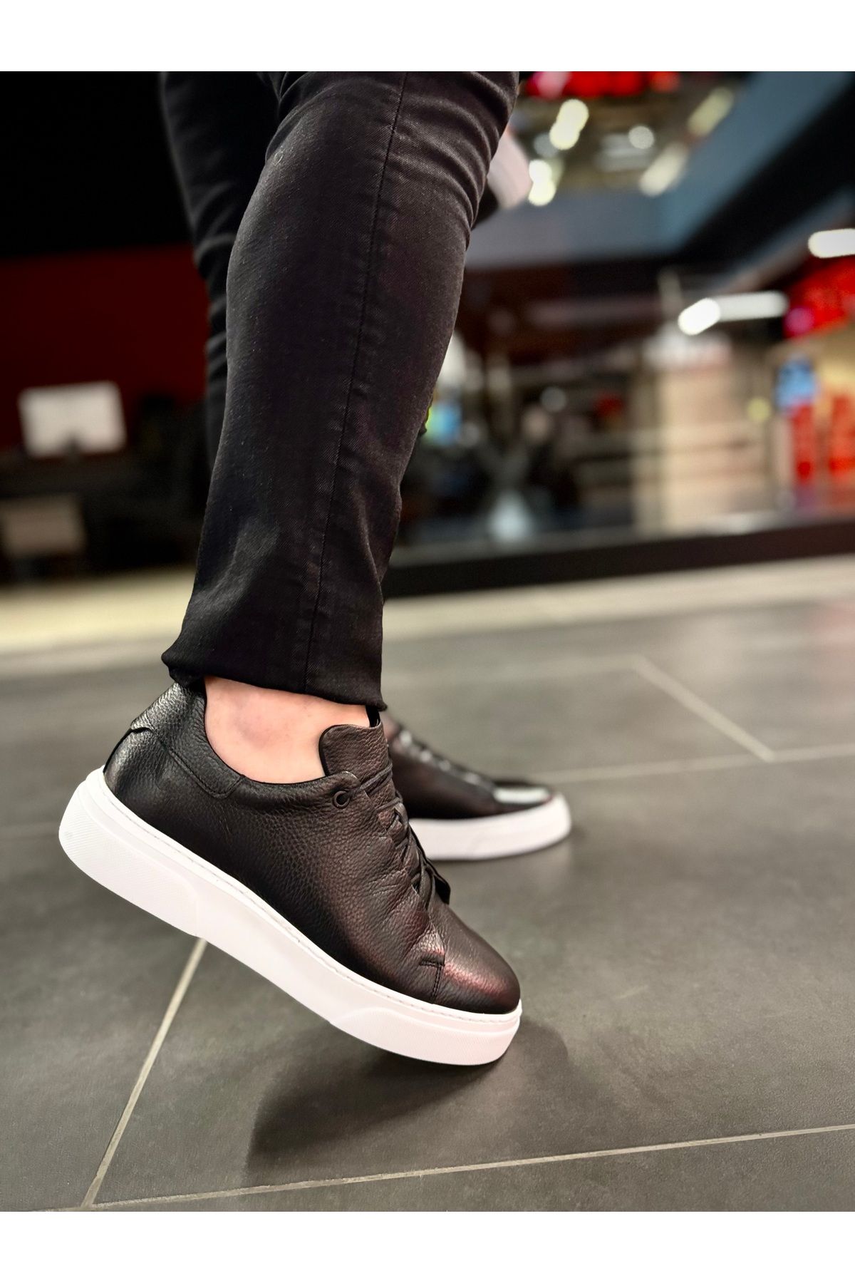 zımba ayakkabı İç dış komple deri sararmaz taban Sneaker