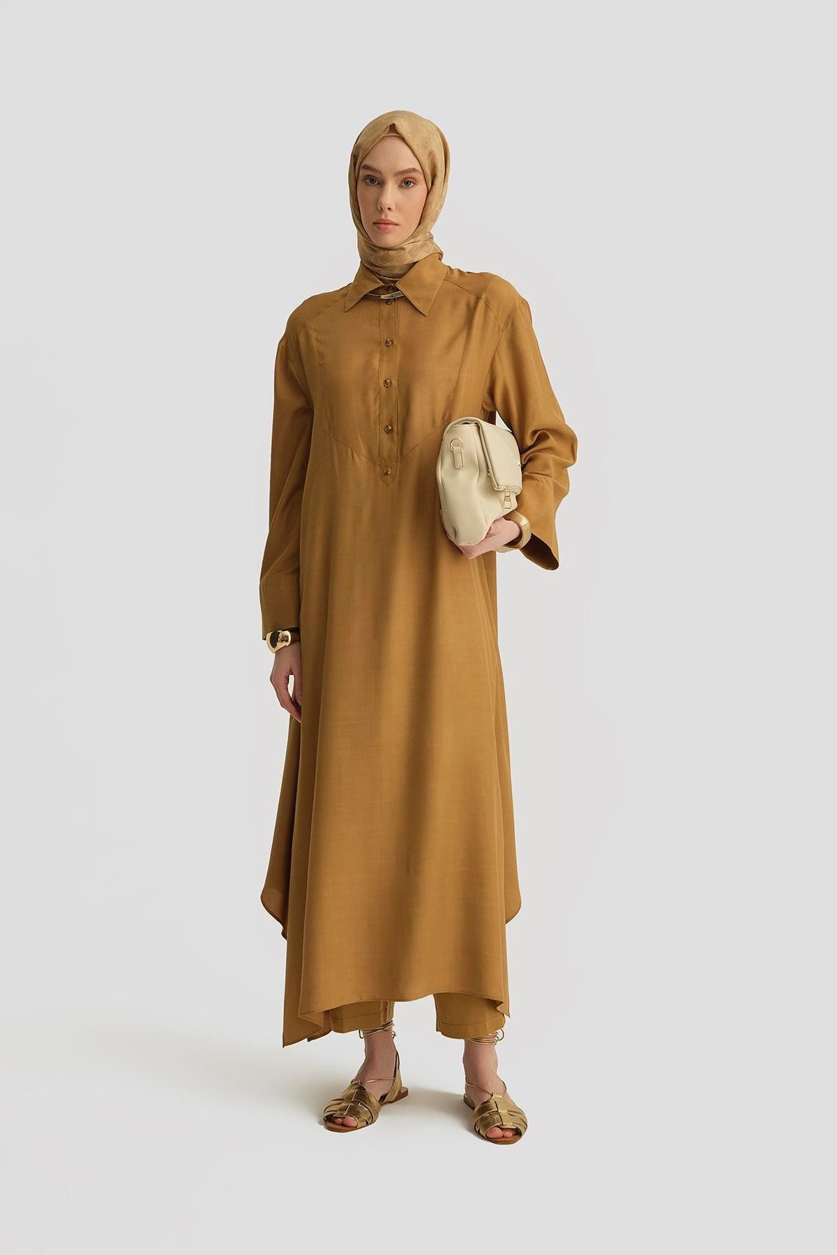 Armine Oversize Tunik Elbise 25Y4701 Sahra