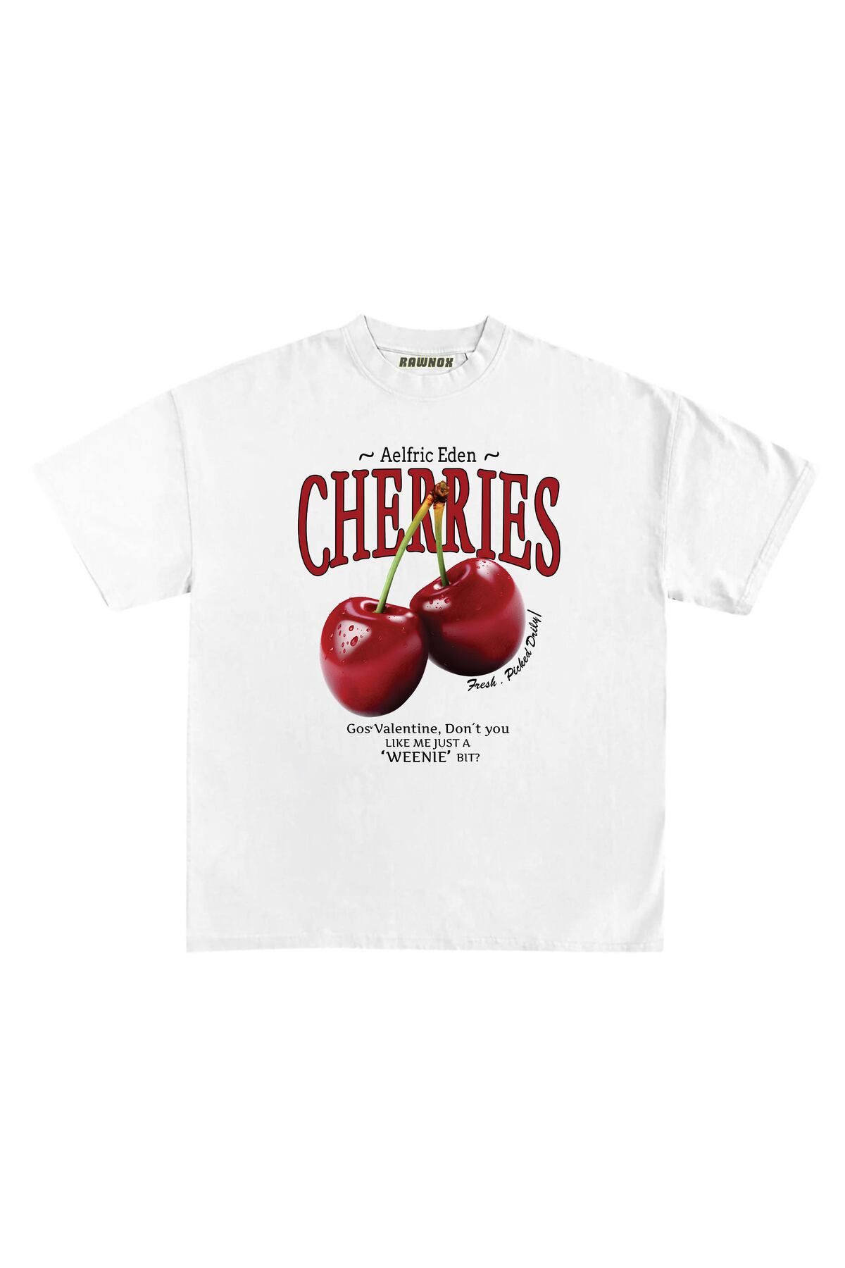 RawNox Unisex Bol Kalıp RawNox Özel Koleksiyon Cherries Tshirt