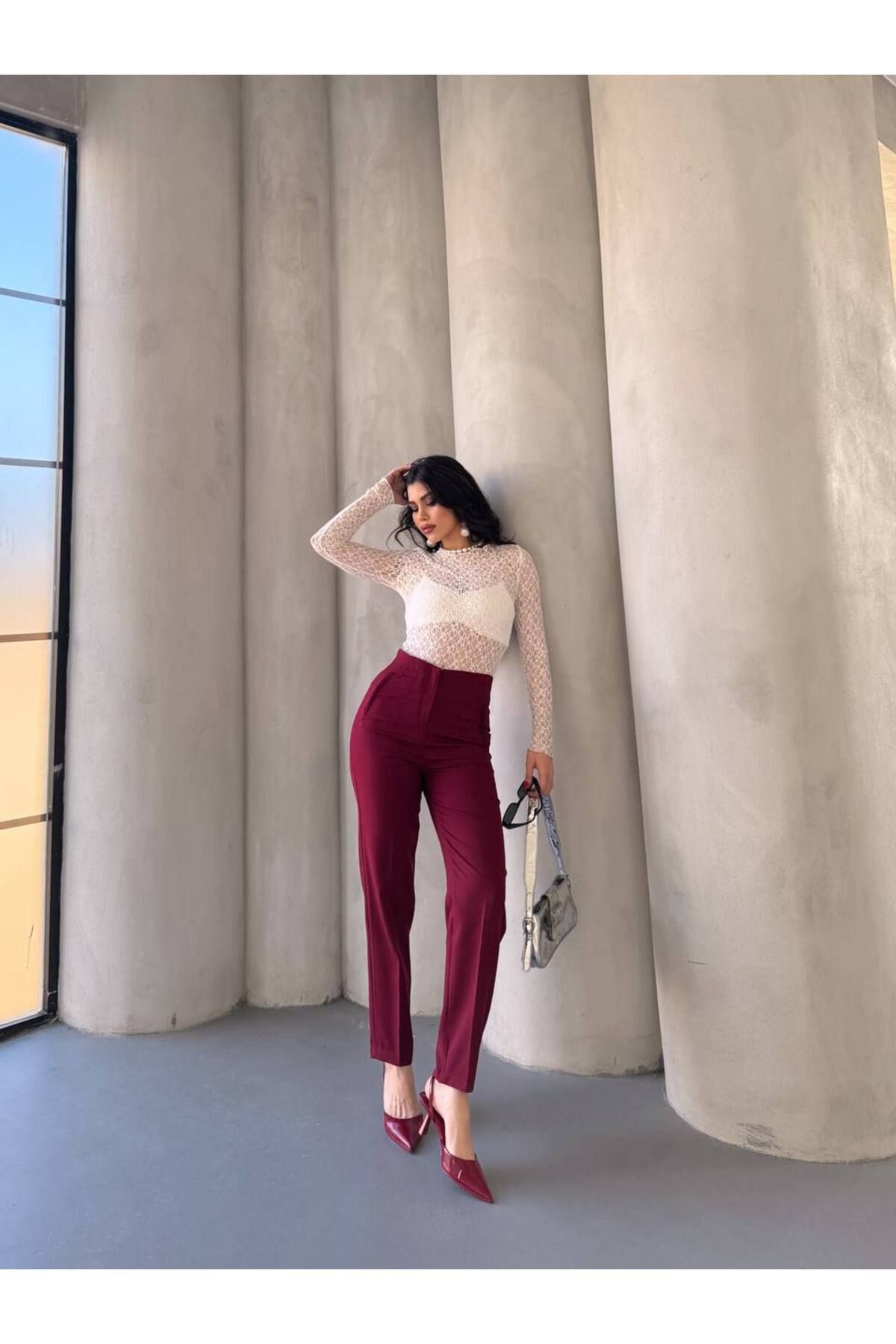 BARG FASHION Kadın Dar Kesim Kumaş Pantolon