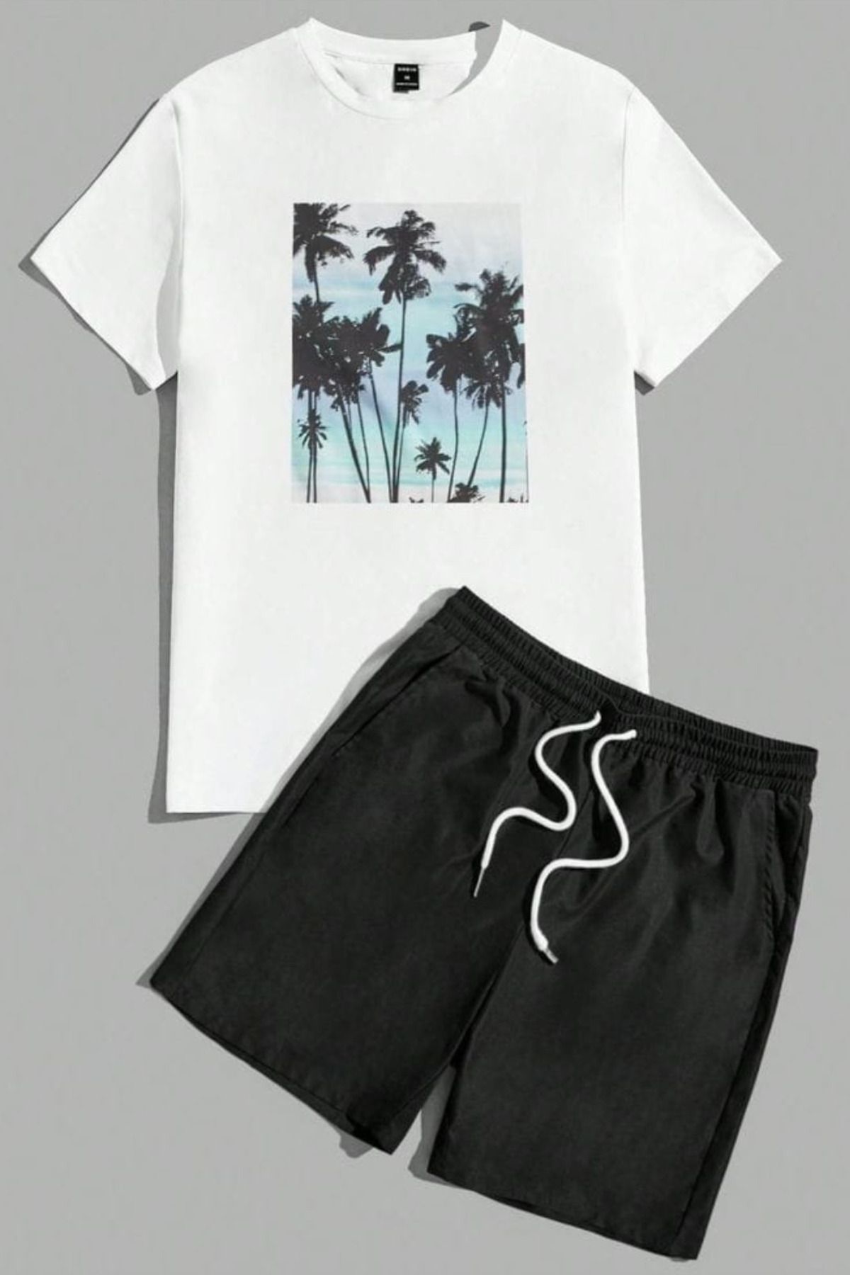 DESCARTES Palm Tree Baskılı İkili Takım
