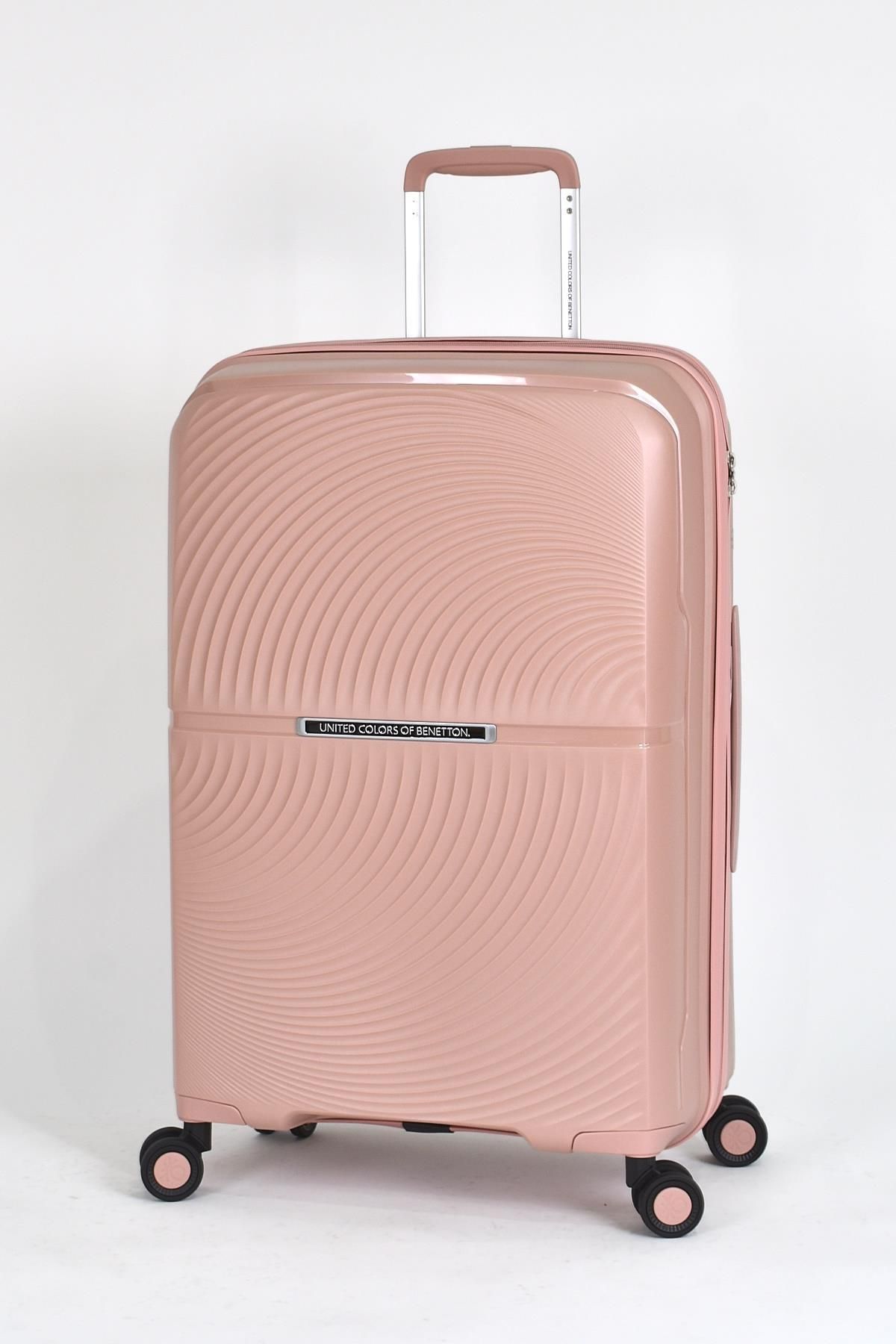 Pierre Cardin United Colors Of Benetton Orta Boy Kırılmaz Valiz Polipropilen Pembe BNT2000