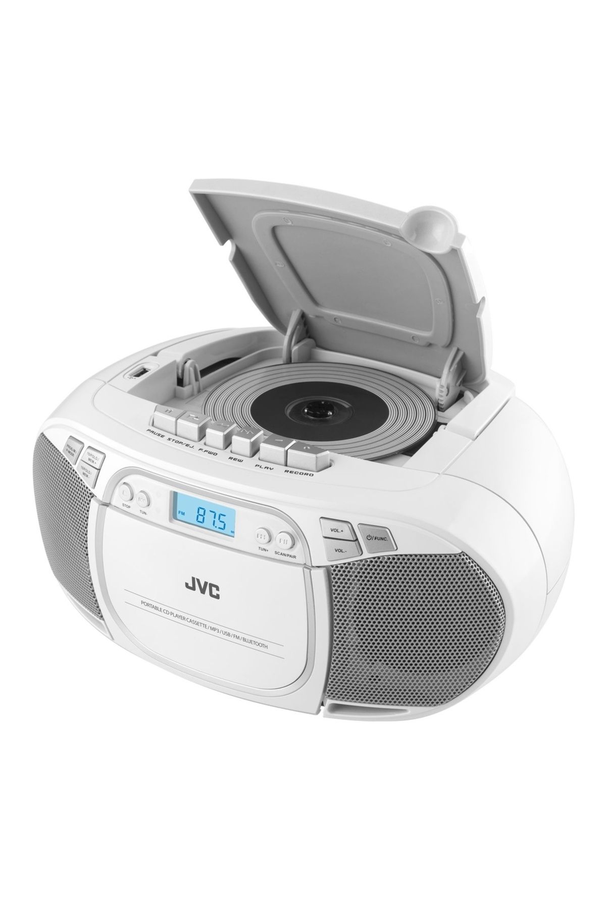 JVC-Radio With Cassette And CD Player RC-E451W, 2 X 1.6 W RMS, FM, Bluetooth, USB, Mp3, Aux In, White 4