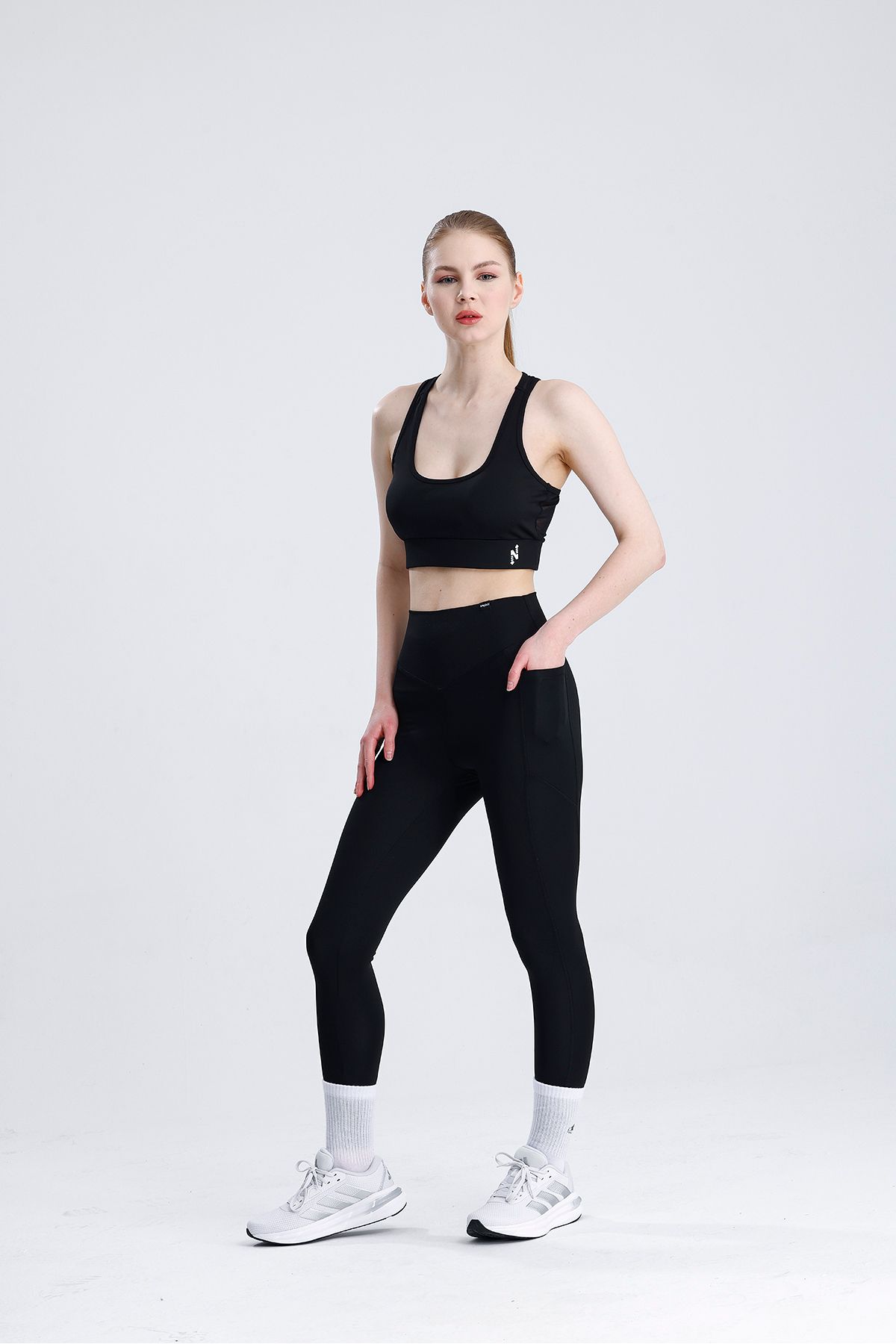 SPANDEX Yüksek Bel Toparlayıcı Çift Cepli Tayt