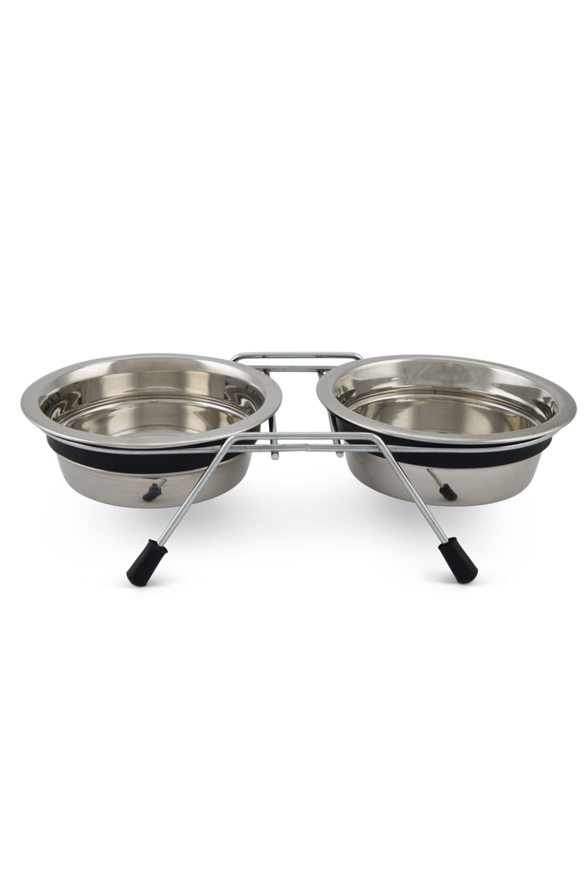 Beeztees Köpek İkili Mama ve Su Kabı, Paslanmaz Çelik, Sessiz&Kaymaz, 13cm, 2x380ml