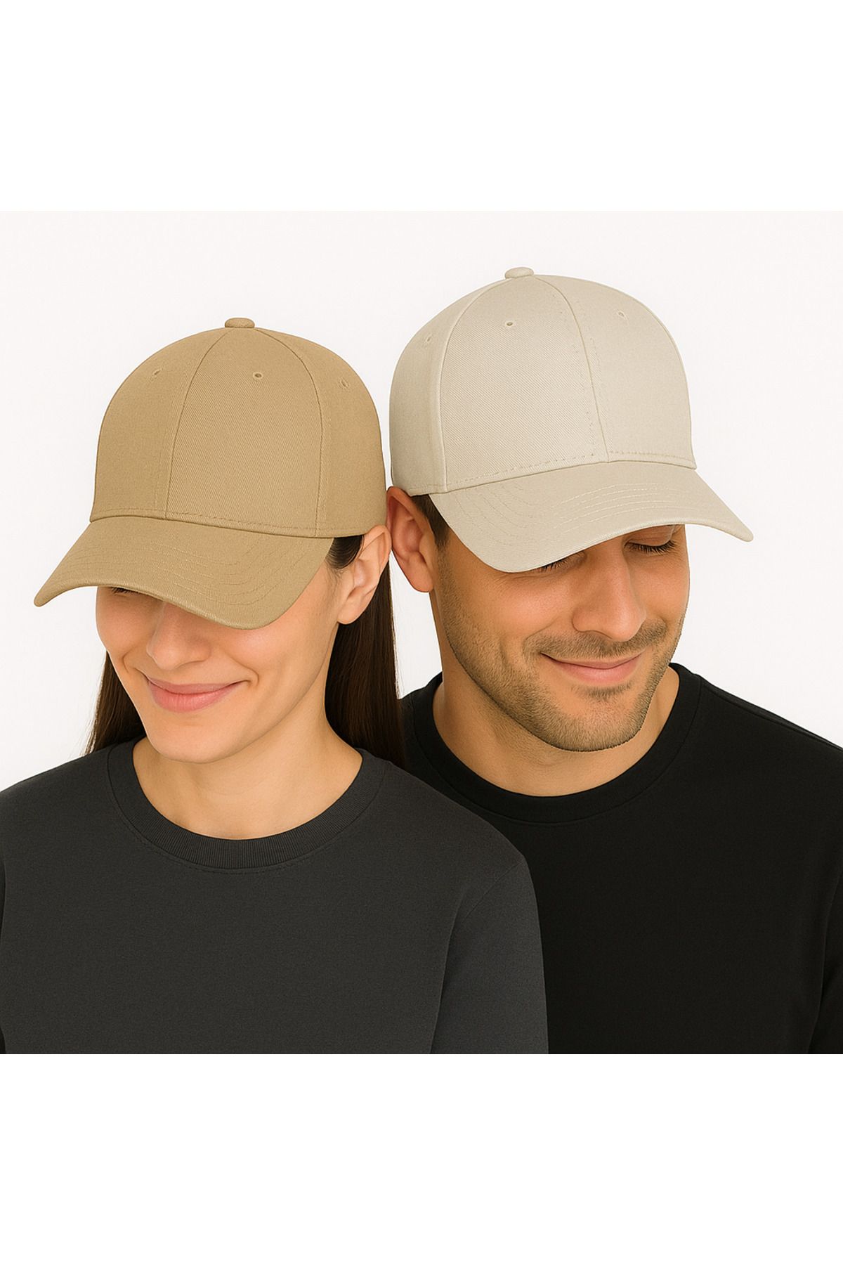 SFCOLLECTION Unisex Pamuklu Spor Şapka – Düz Renk Yazlık Ayarlanabilir Kep 2’li Set (Kadın & Erkek)