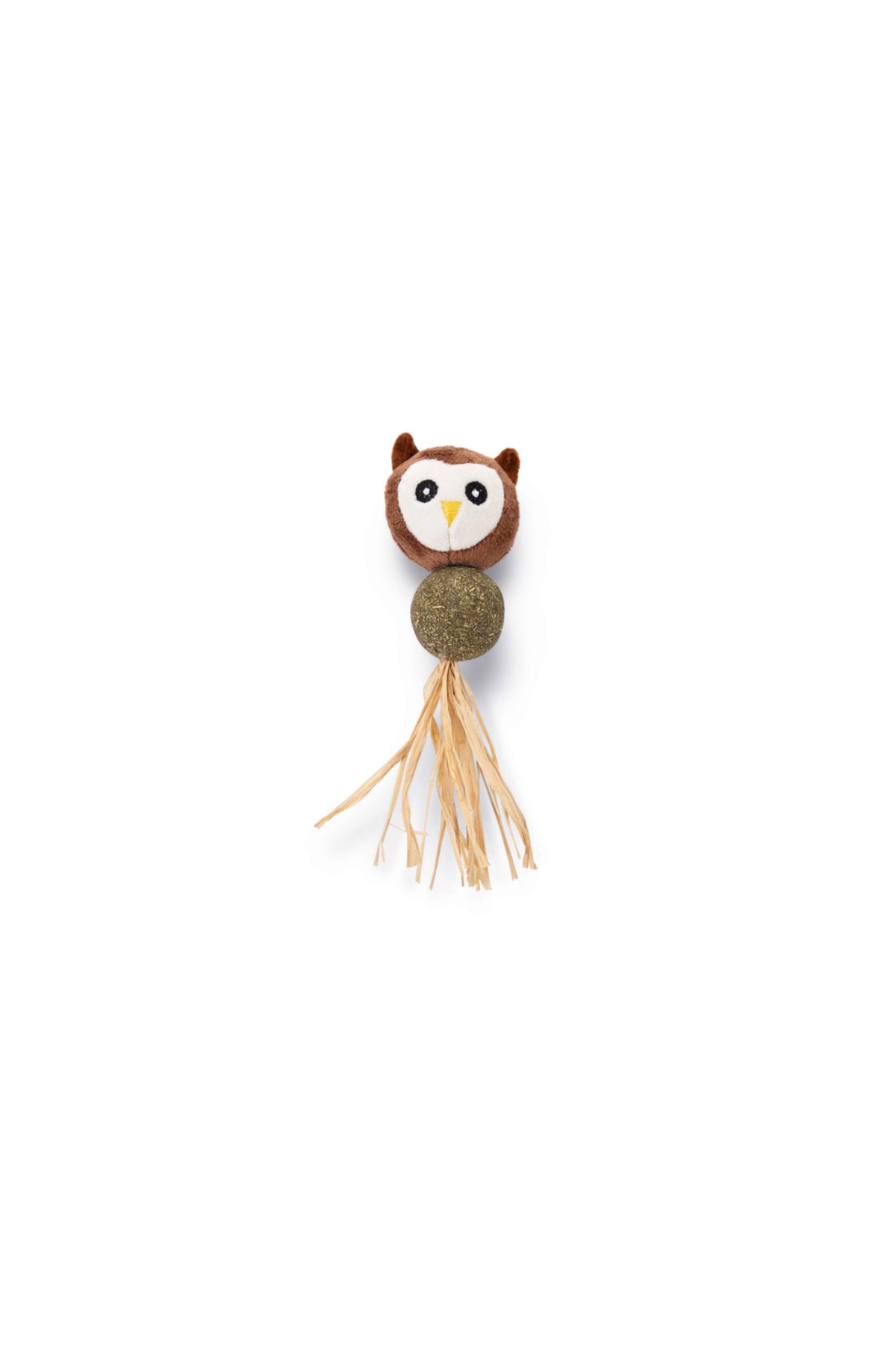 Beeztees Kedi Oyuncağı, Peluş Baykuş ve Kediotu Topu, 16cm