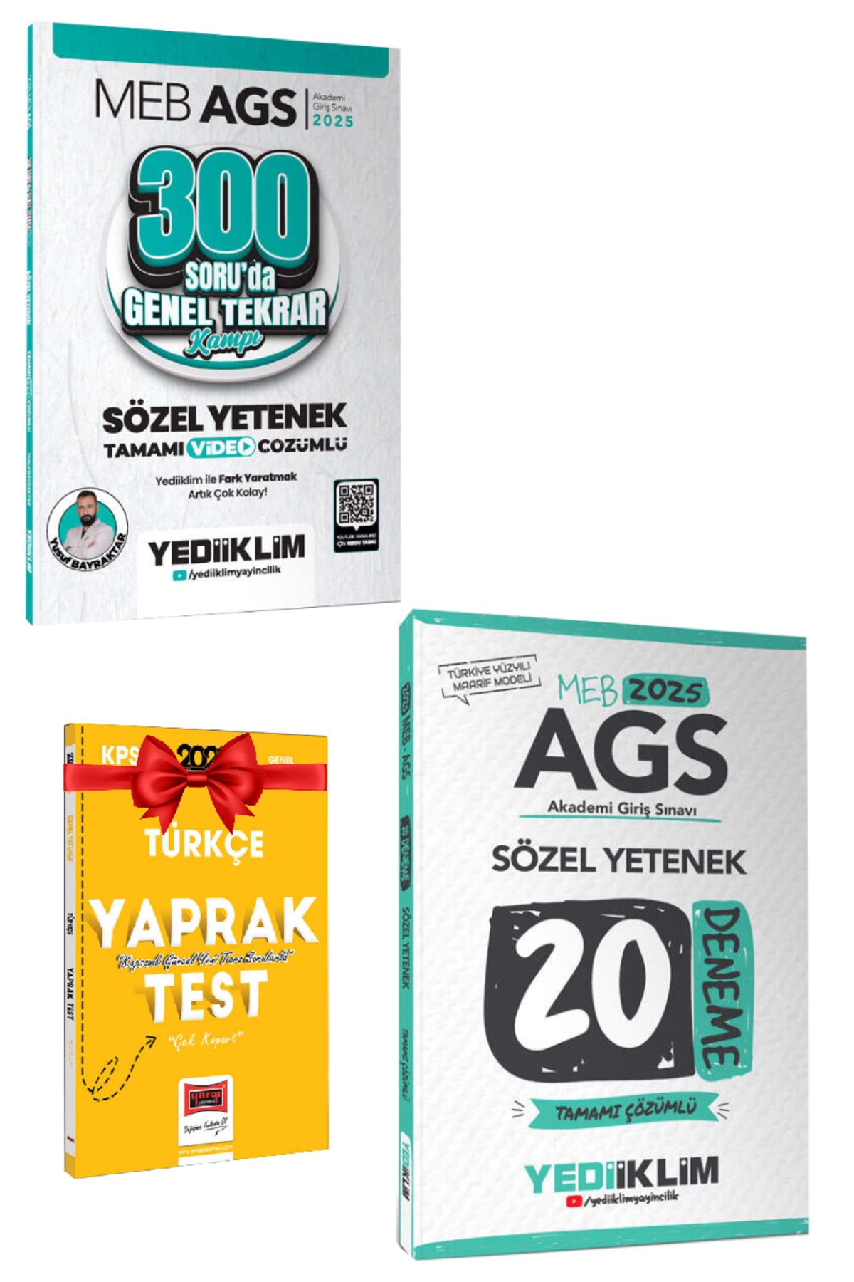 Yediiklim Yayınları 2025 Yediiklim MEB AGS Sözel Yetenek Genel Tekrar+Sözel Yetenek Deneme+Hediye