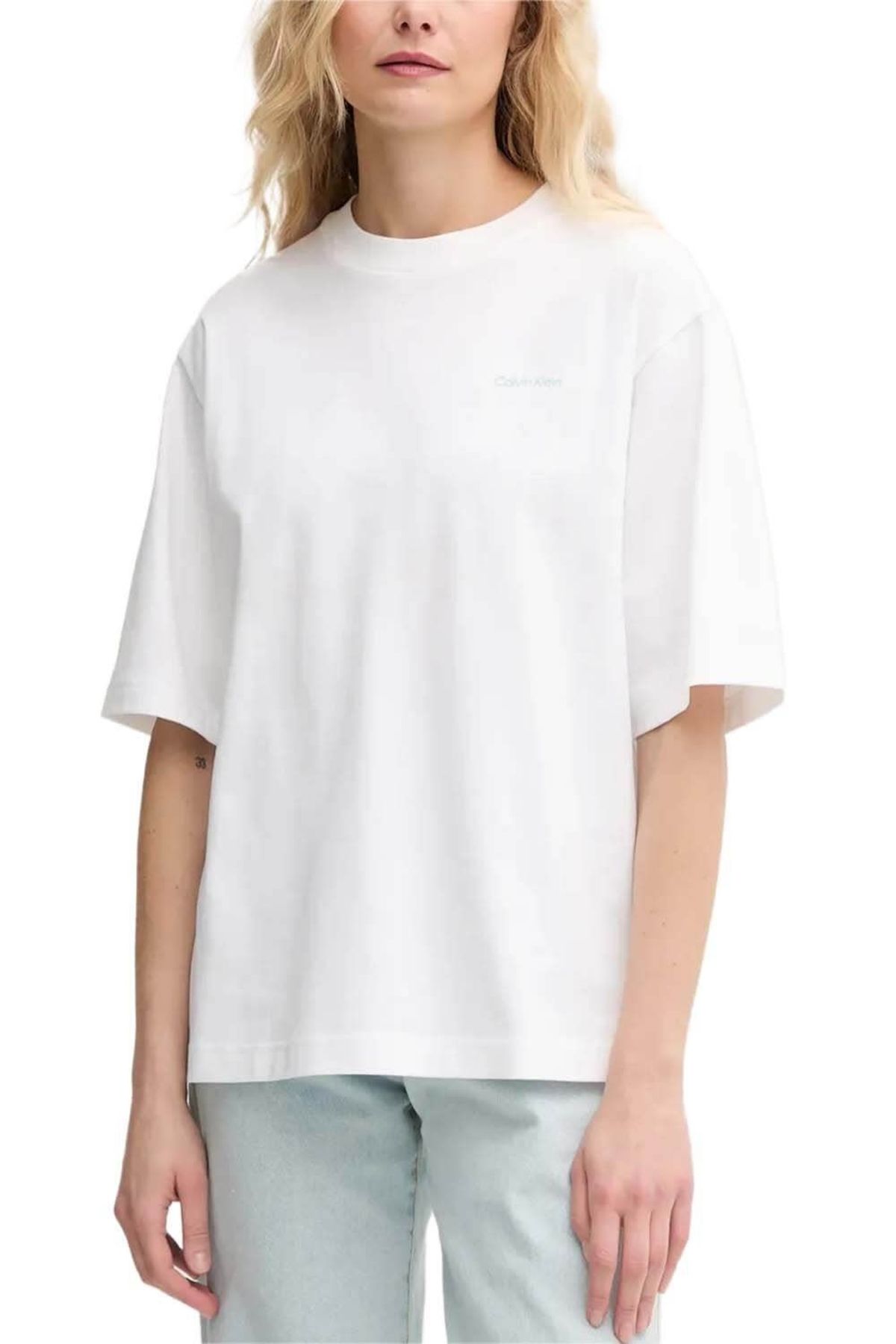CK Jeans Kadın Beyaz T-shirt Lv047ab813-yaa