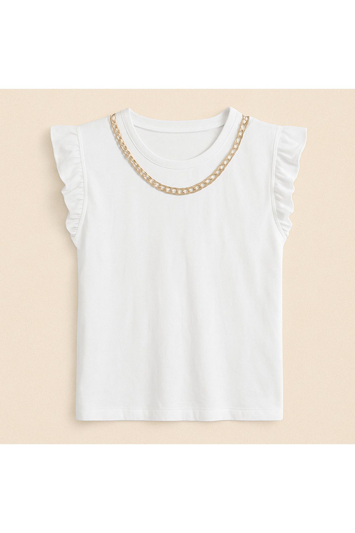 MODA NUR Kolye Detaylı T-shirt