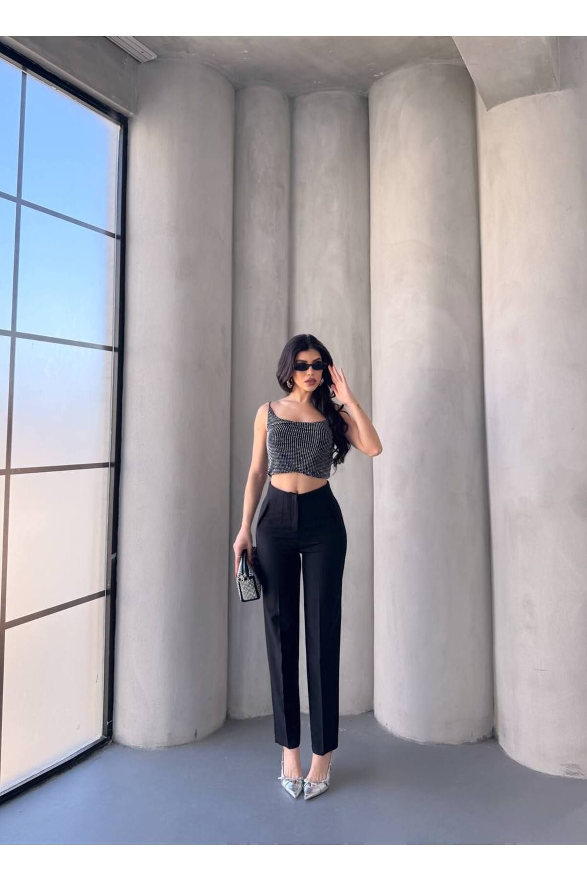 BARG FASHION Kadın Dar Kesim Kumaş Pantolon