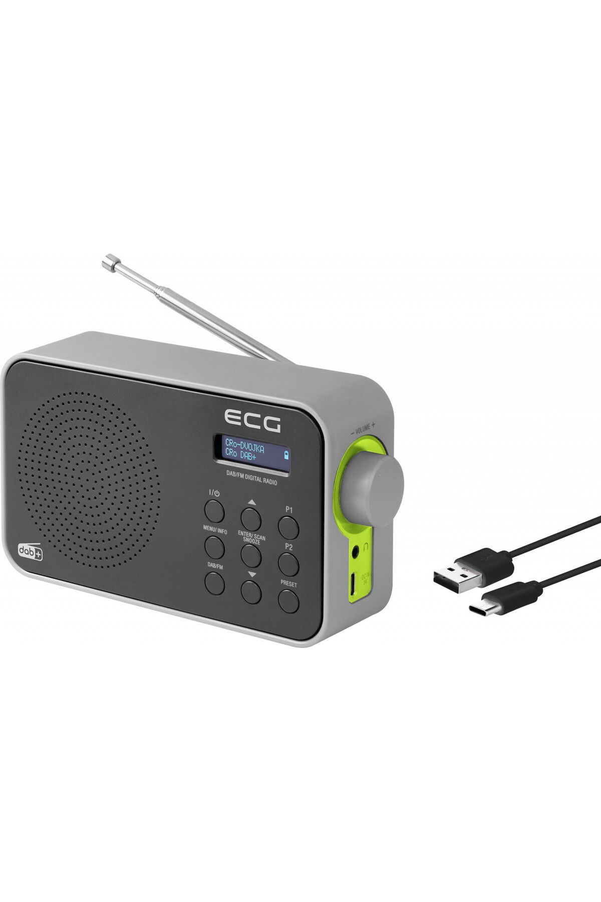 ECG-Portable Radio Rd 110 DAB With DAB And FM Tuner, Black, 1.2 W, 30 Station Memory 10