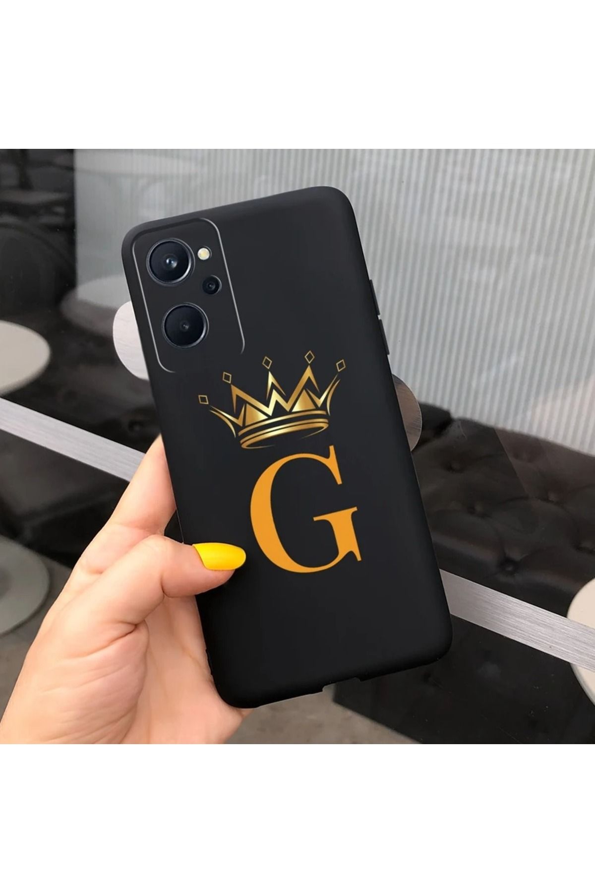 Rotaks Oppo A96 Uyumlu Harfli Taç Baskılı Kişiye Özel Silikon Telefon Kılıfı - G