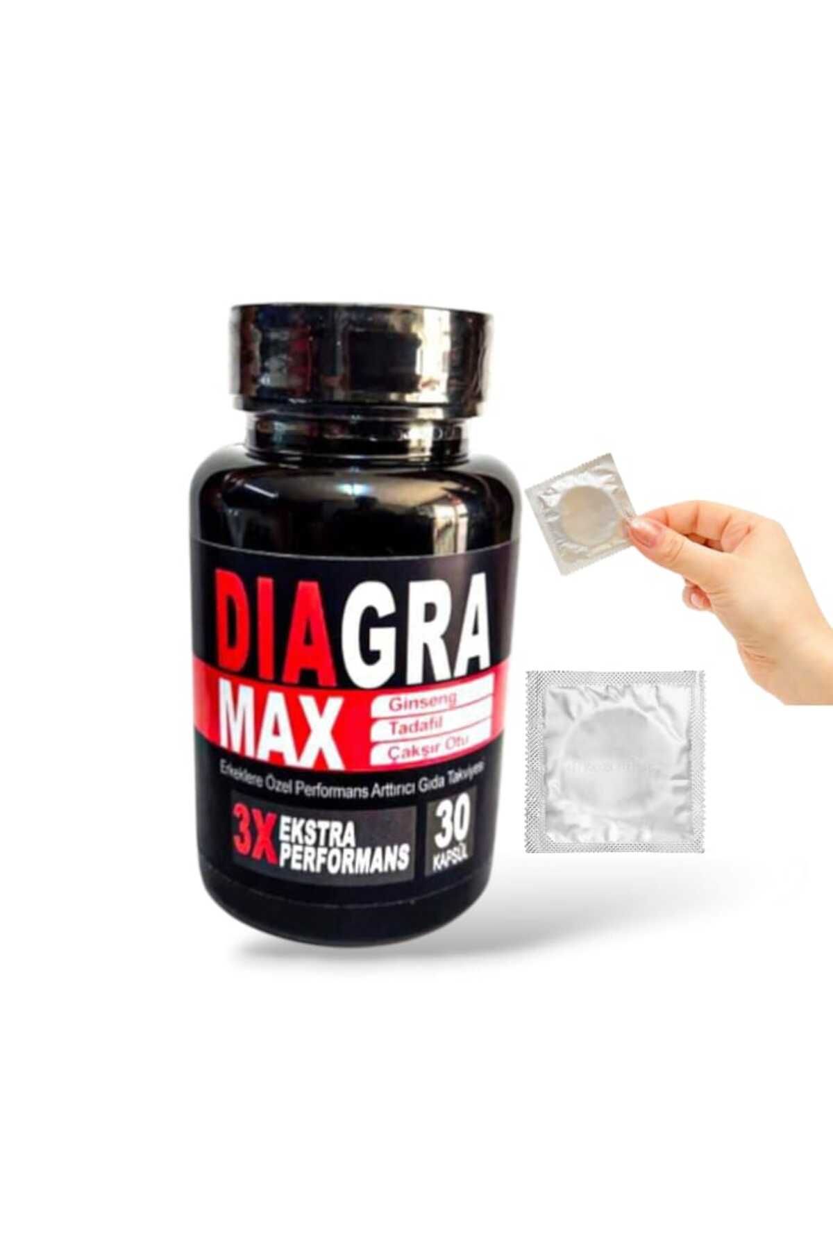 MEDİCREAM Diagra Max 3X Ekstra Performans Destekleyici Takviye 30'lu + Prezervatif HEDİYE