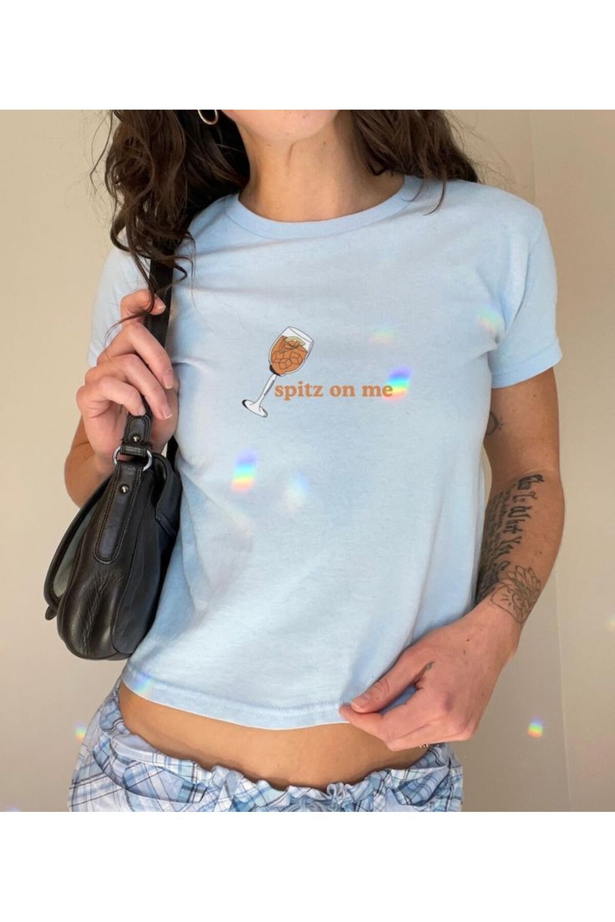 JANSO GROUP -KADIN KISA KOLLU PAMUKLU BASKILI CROP TSHIRT0022