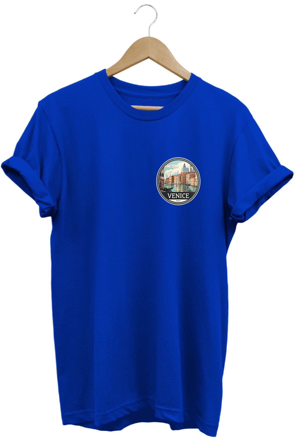 remonz Şehirler Serisi Venice Baskılı %100 Pamuk Regular Fit Bisiklet Yaka T-shirt