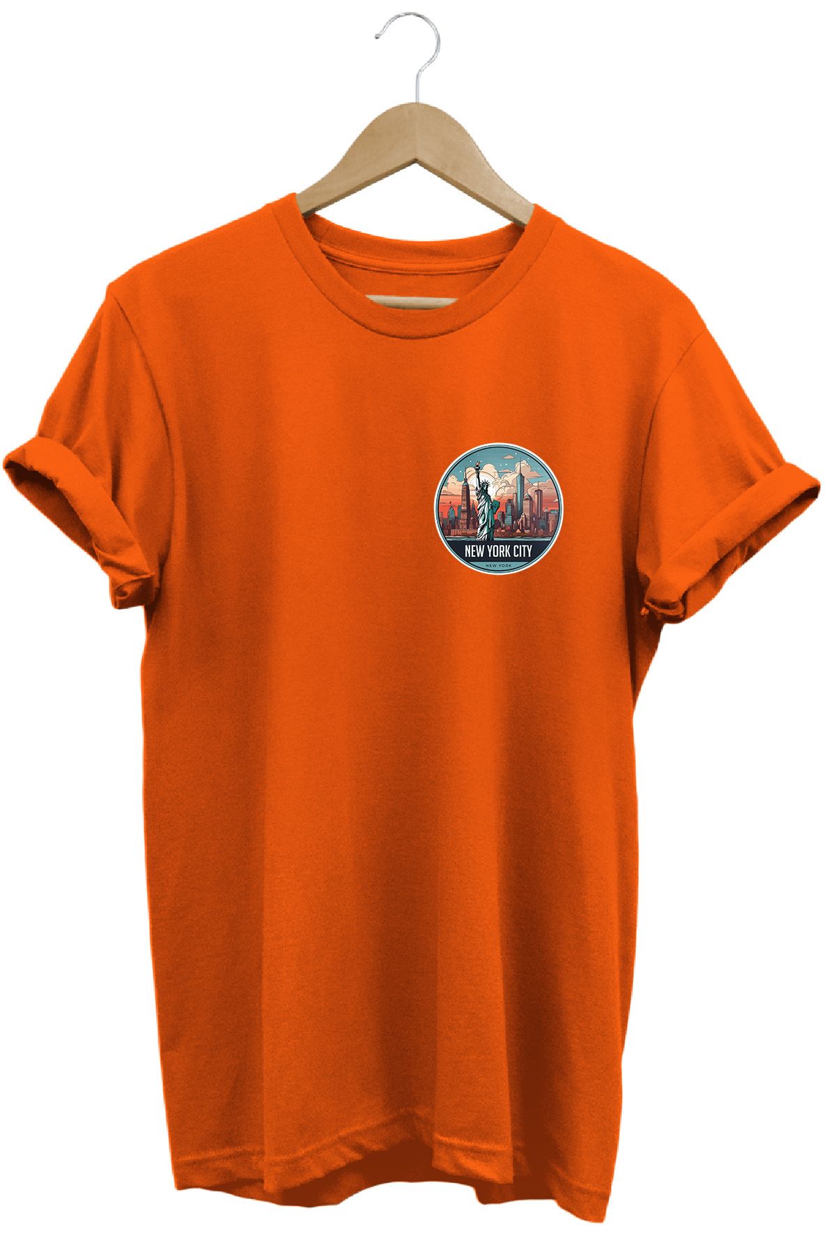 remonz Şehirler Serisi New York Baskılı %100 Pamuk Regular Fit Bisiklet Yaka T-shirt