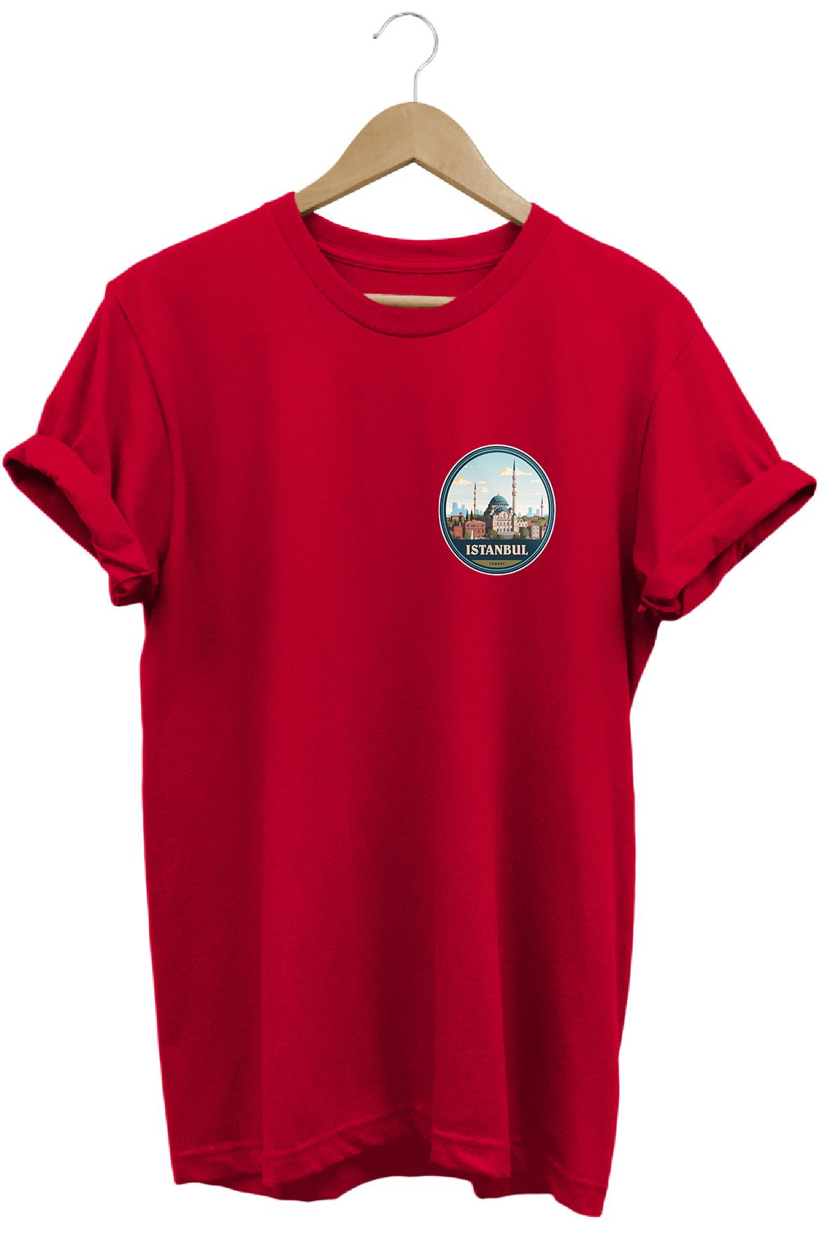 remonz Şehirler Serisi İstanbul Baskılı %100 Pamuk Regular Fit Bisiklet Yaka T-shirt