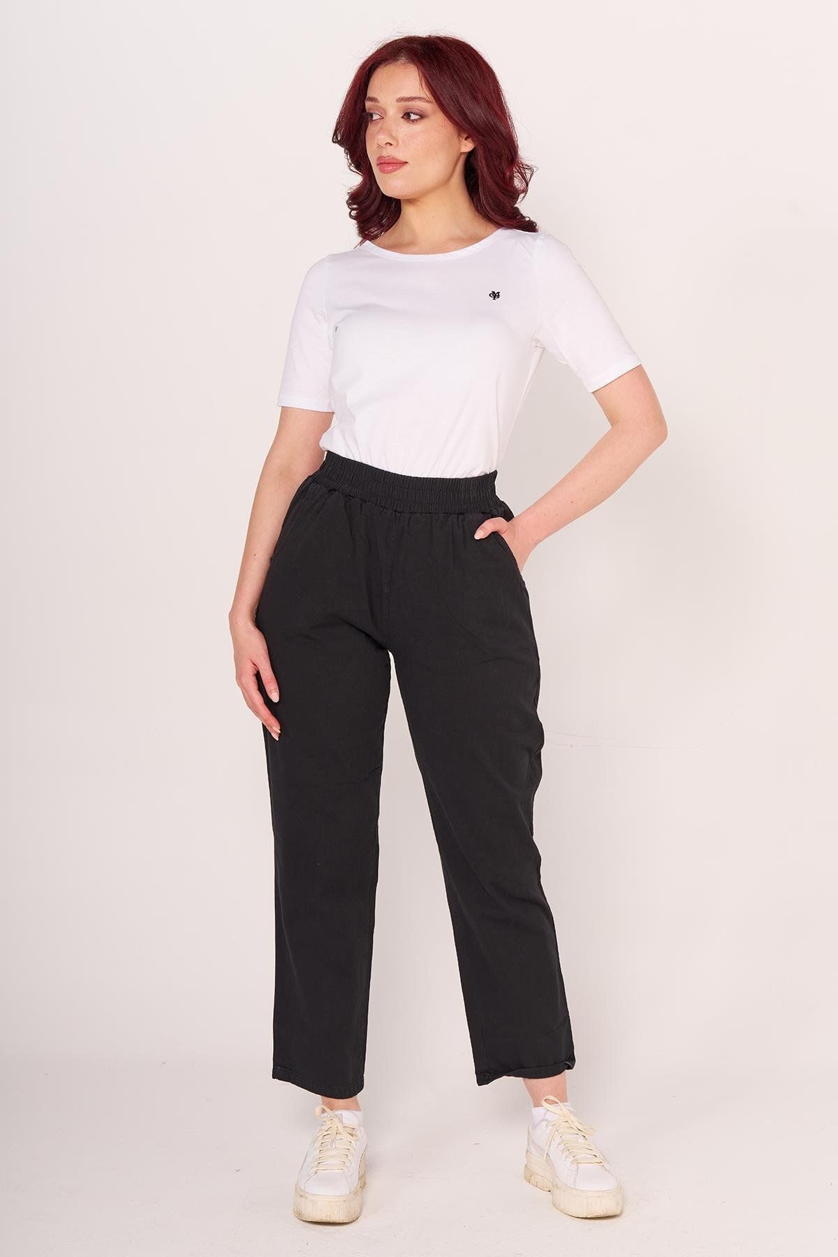 Villager&Son Brs Gabardin Beli Lastikli Klasık Pantolon 24y Sf SİYAH