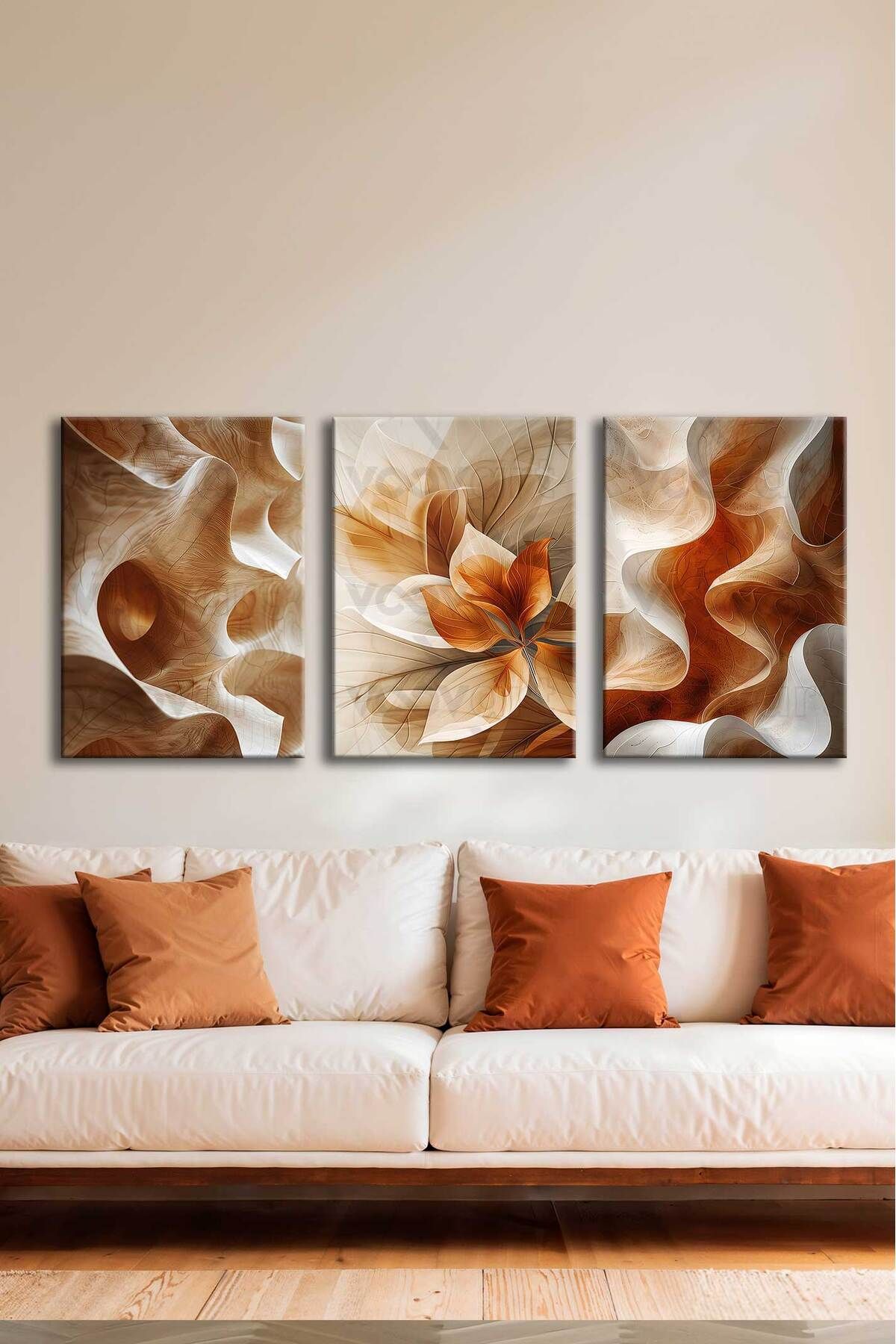 Voovart Modern Soyut Kanvas Tablosu 3’lü Canvas Tablo Seti - VOOV4333