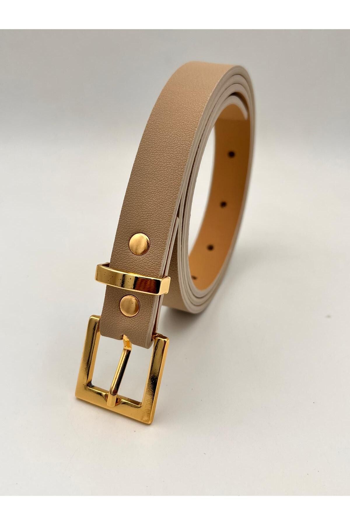 NOİR LUXE 2 cm Körülü Gold Tokalı Kadın Kemer Pantolon Kemeri Elbise Kemeri Gömlek Kemeri Ceket Kemer
