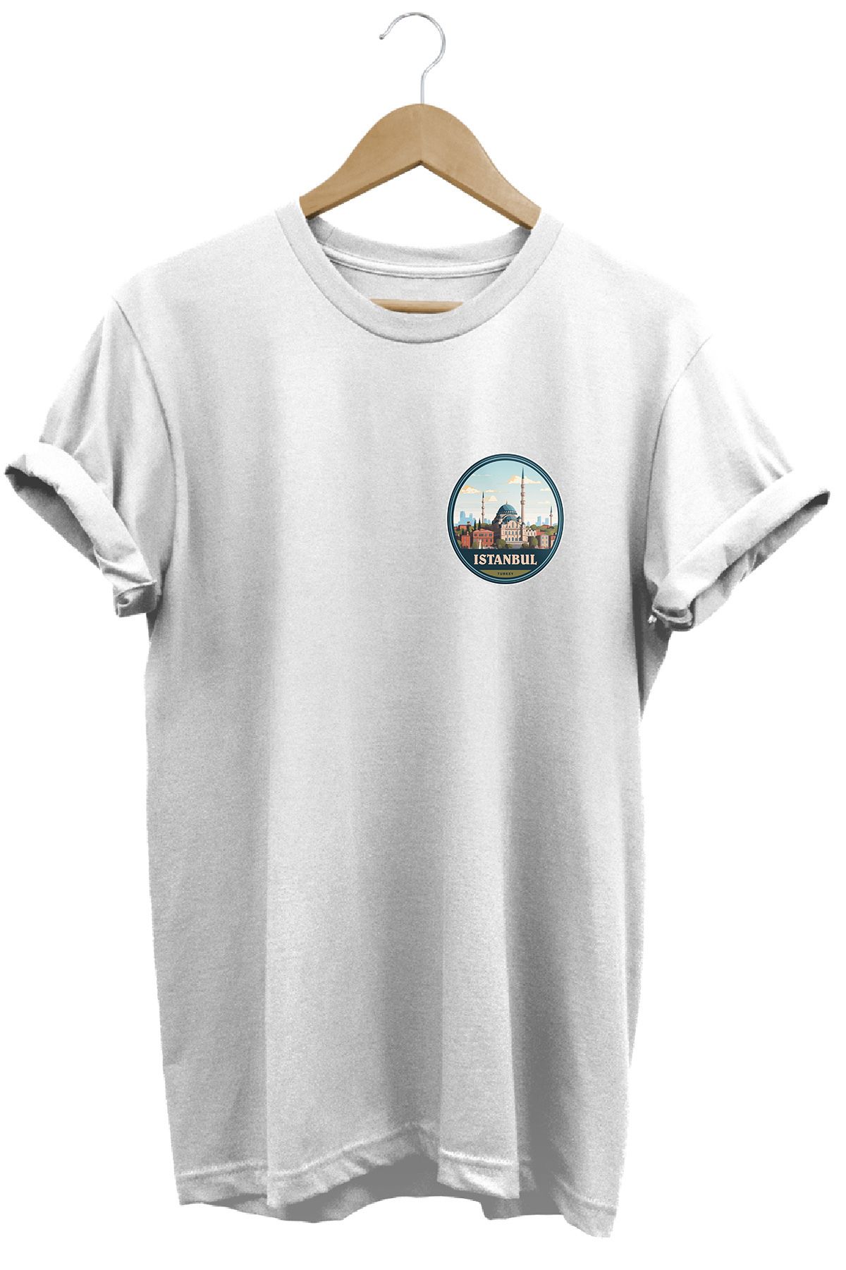 remonz Şehirler Serisi İstanbul Baskılı %100 Pamuk Regular Fit Bisiklet Yaka T-shirt