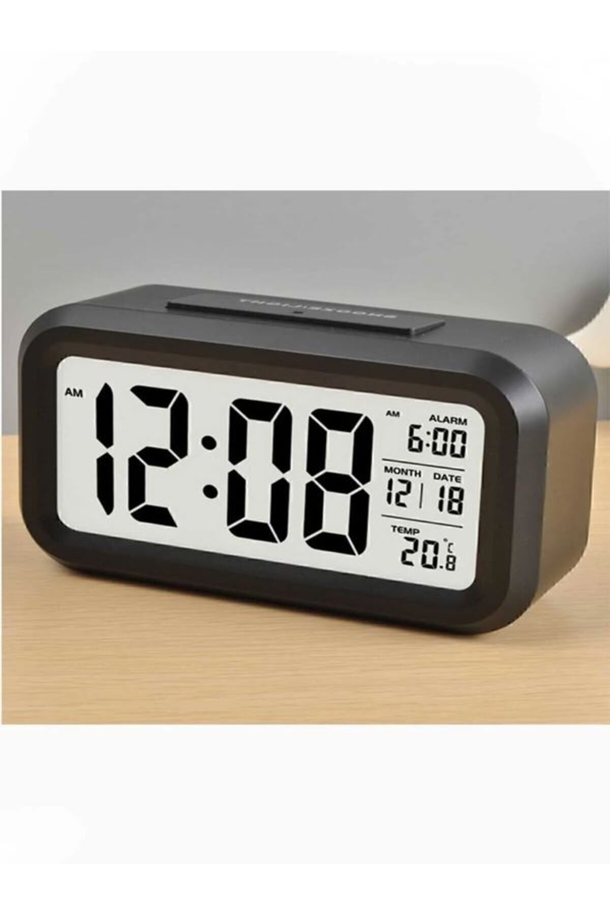 Juston Lcd Işıklı Sensörlü Termometre,li Alarmlı Dijital Masa Saati jtnx