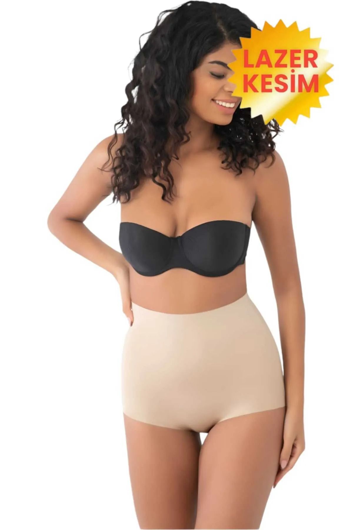 MYS GRUP TEKSTİL Lazer Kesim 2 Beden İncelten İz Yapmaz Silikonlu Slip Korse /3005