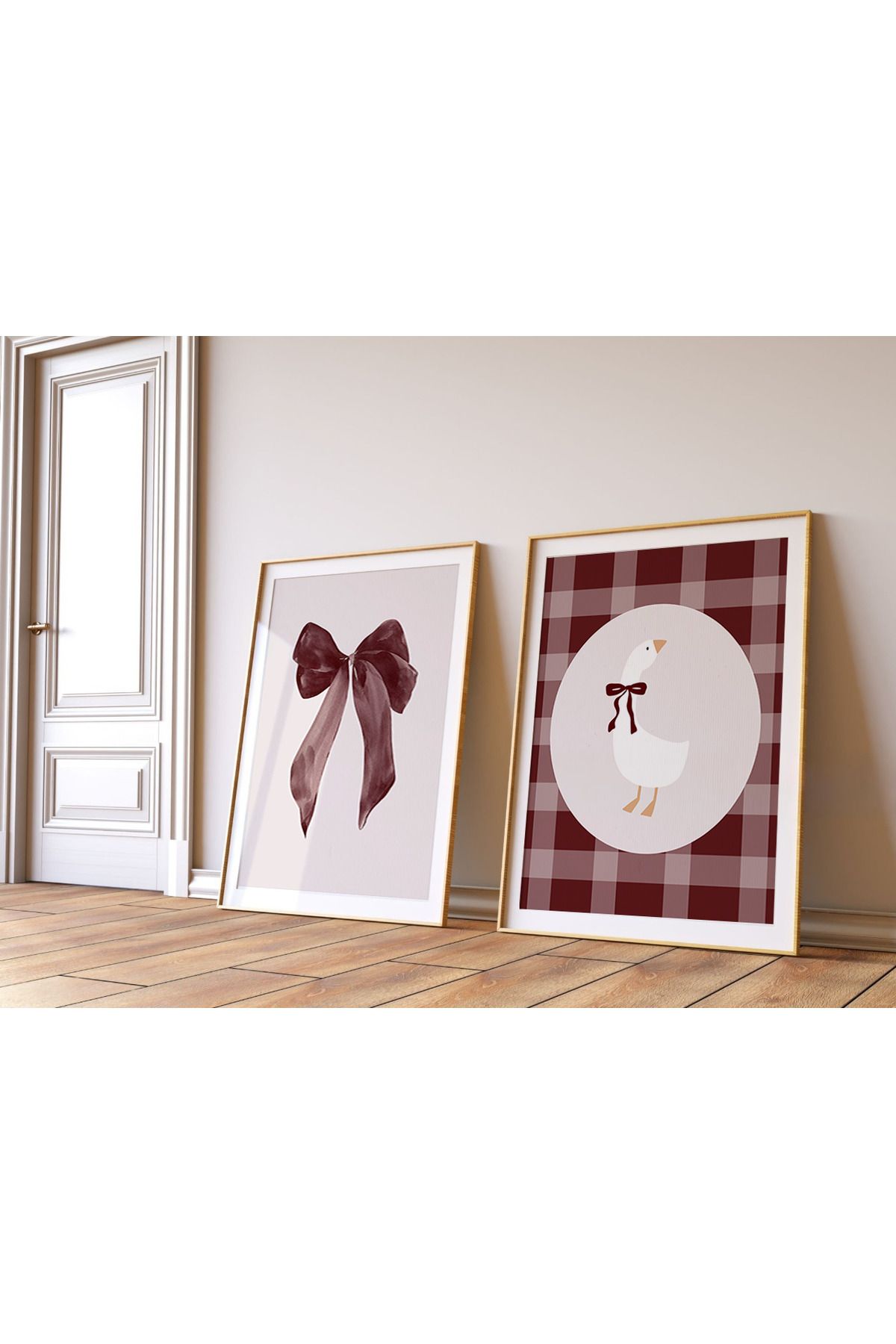 POSTER Bordo silly goose temalı 2li poster seti ÇERÇEVESİZ