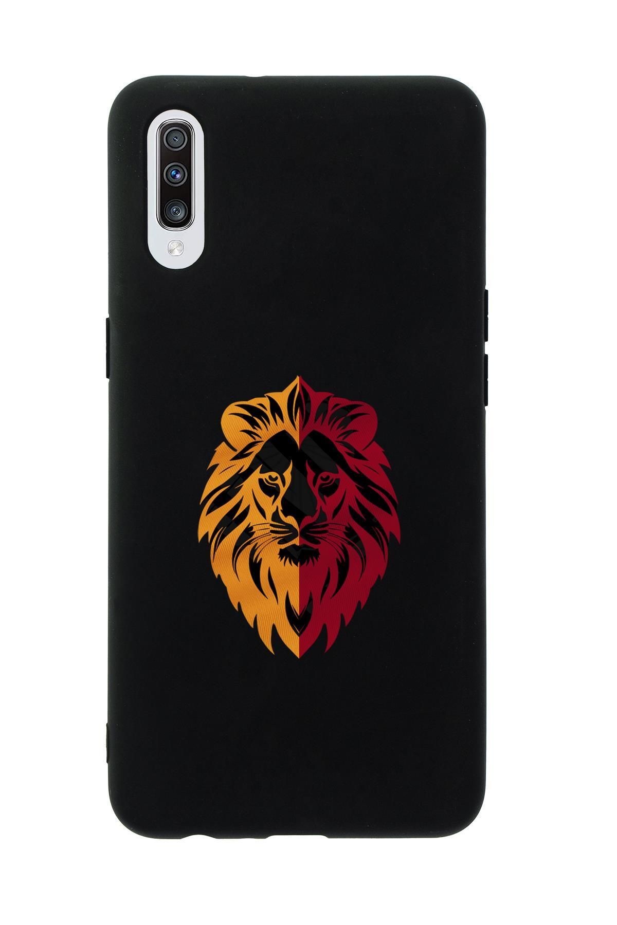 mooodcase Samsung A70 Uyumlu Sarı Kırmızı Aslan Desenli Premium Silikonlu Telefon Kılıfı
