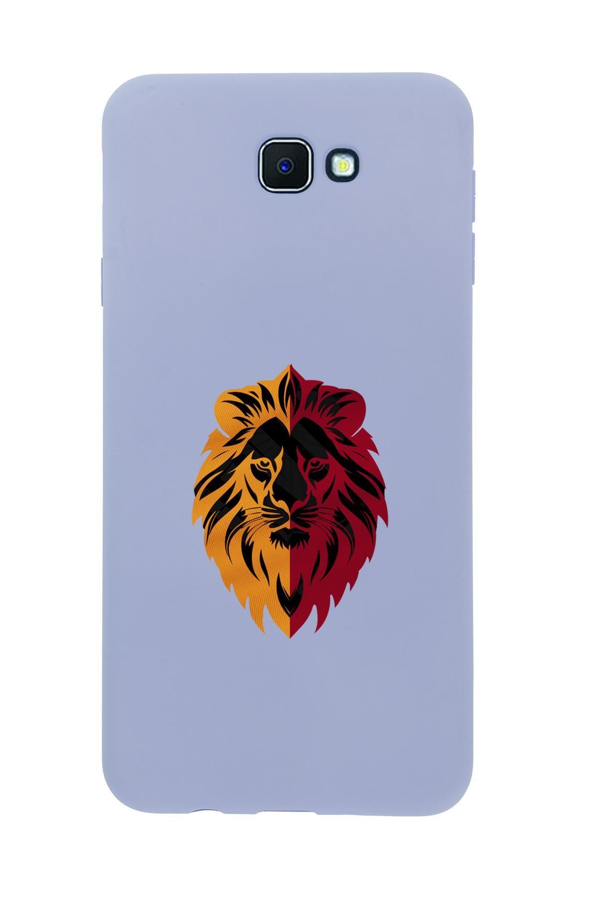 mooodcase Samsung J7 Prime Uyumlu Sarı Kırmızı Aslan Desenli Premium Silikonlu Telefon Kılıfı