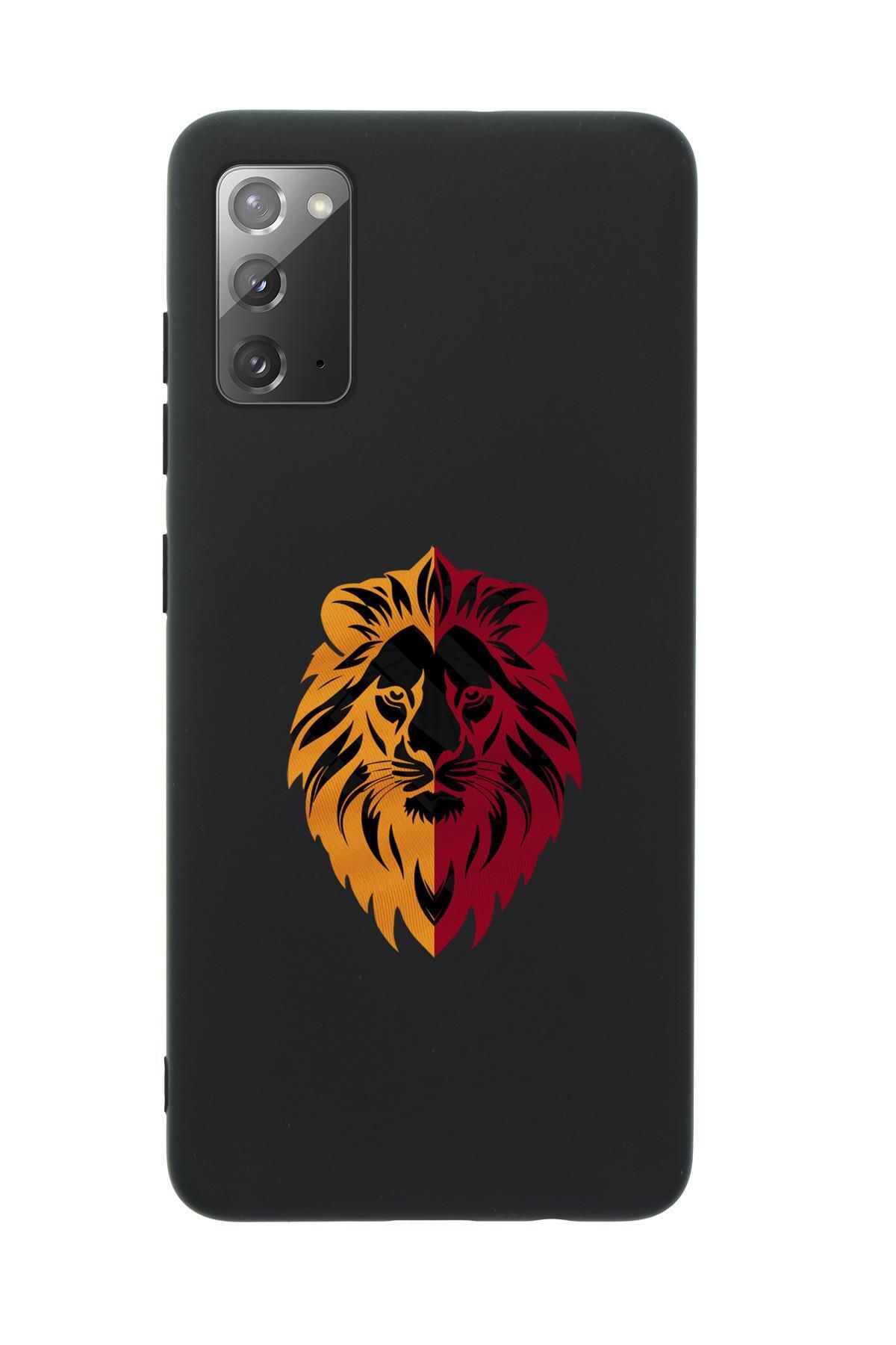 mooodcase Samsung Note 20 Uyumlu Sarı Kırmızı Aslan Desenli Premium Silikonlu Telefon Kılıfı