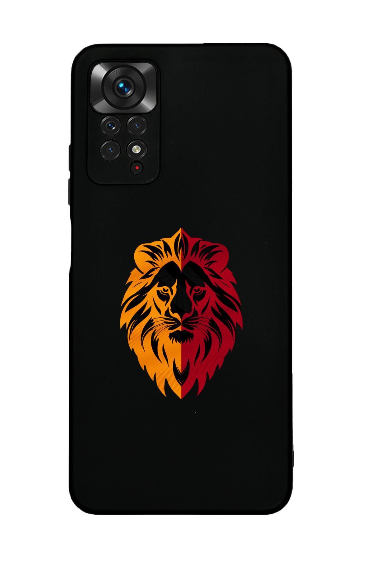 mooodcase Xiaomi Redmi Note 12 Pro Uyumlu Uyumlu Sarı Kırmızı Aslan Desenli Premium Silikonlu Lansman Telefon