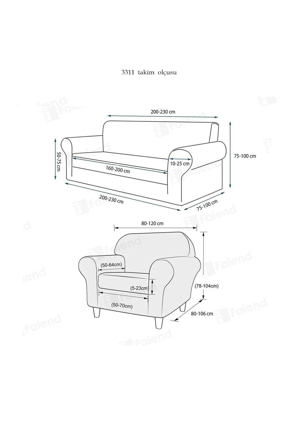 NEFİS HOME-Jacquard 3 3 1 1 Husă elastică pentru canapea |   Husa scaunului elastic |   Set de huse pentru scaune 2