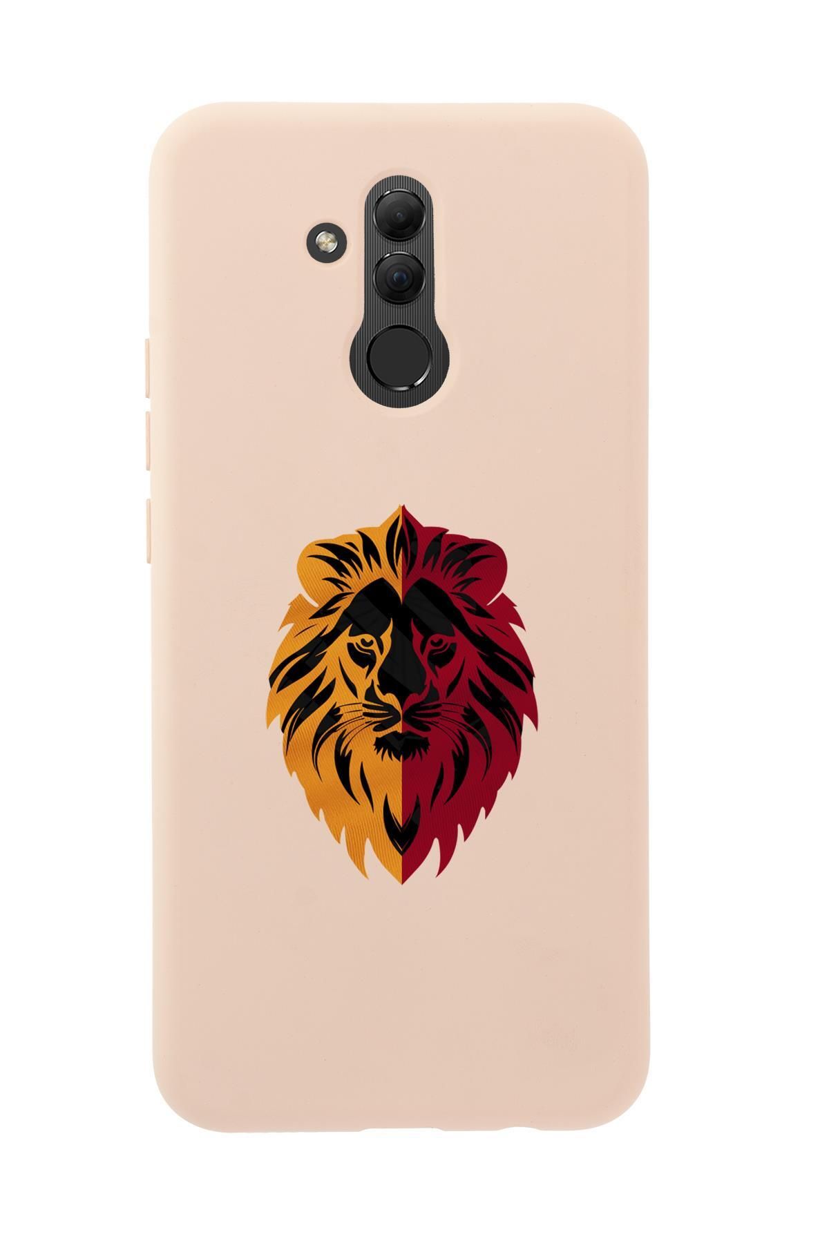 mooodcase Huawei Mate 20 Lite Uyumlu Sarı Kırmızı Aslan Desenli Premium Silikonlu Telefon Kılıfı