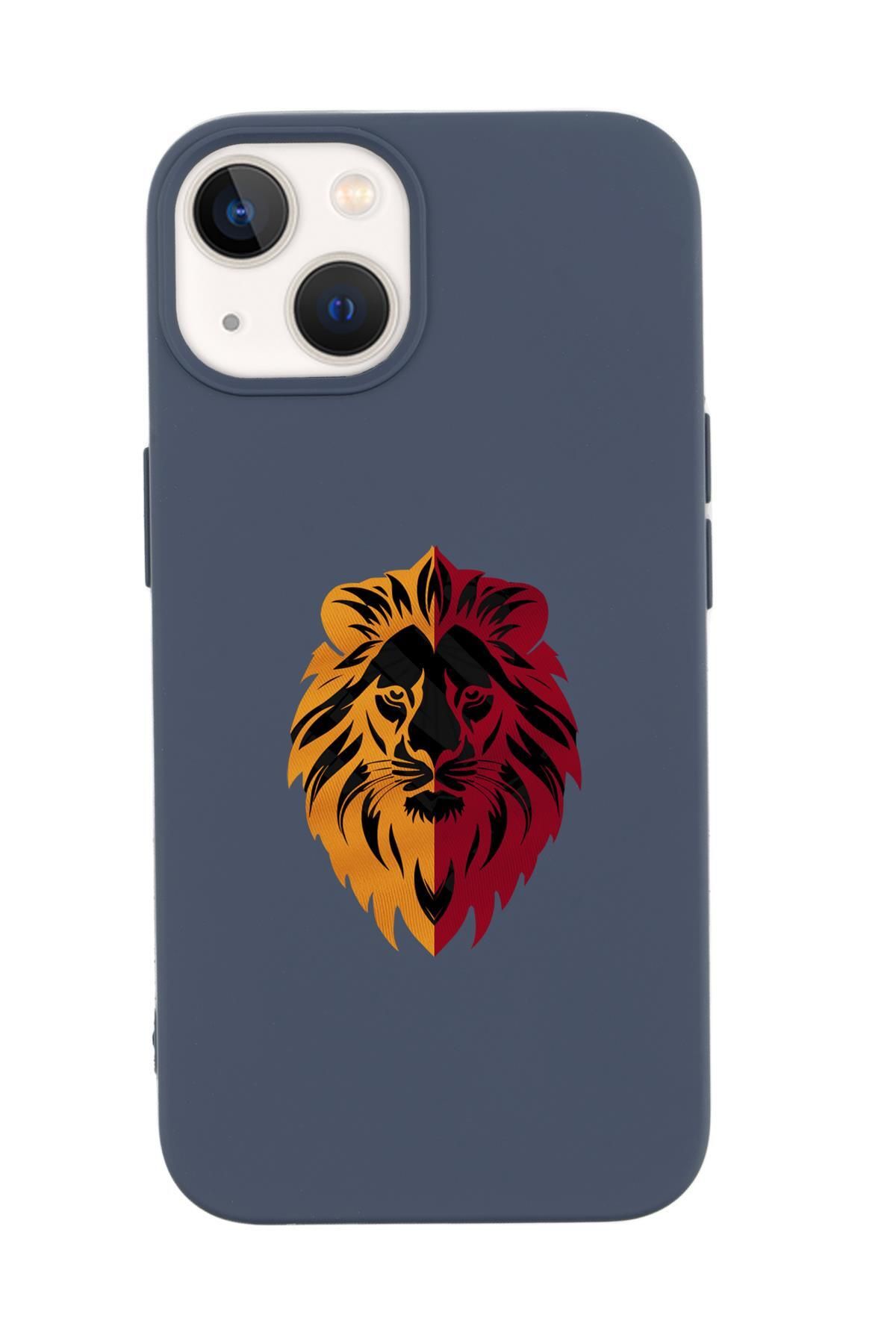 mooodcase iPhone 15 Uyumlu Sarı Kırmızı Aslan Desenli Premium Silikonlu Telefon Kılıfı
