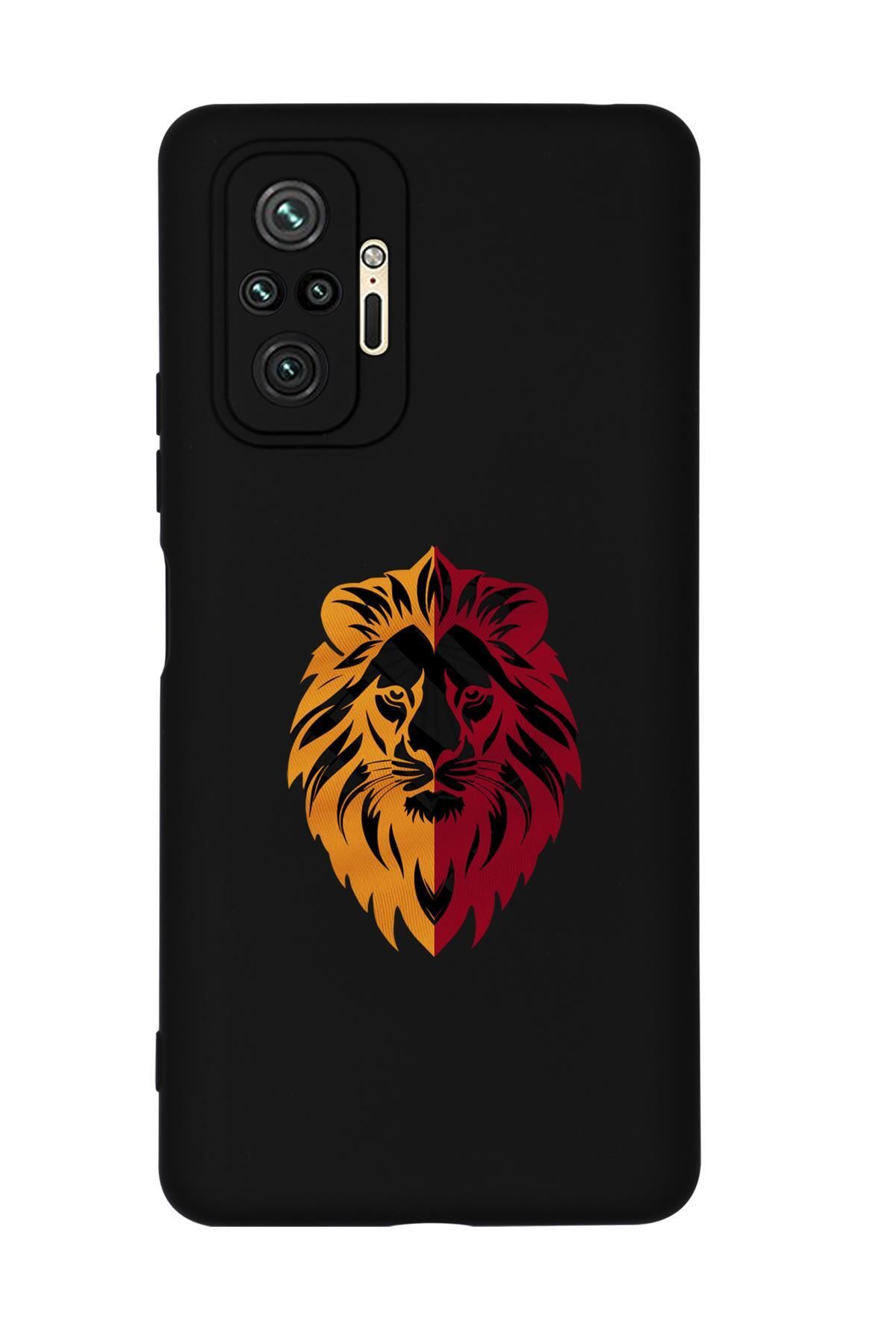 mooodcase Xiaomi Redmi Note 10 Pro Max Uyumlu Sarı Kırmızı Aslan Desenli Premium Silikonlu Telefon Kılıfı