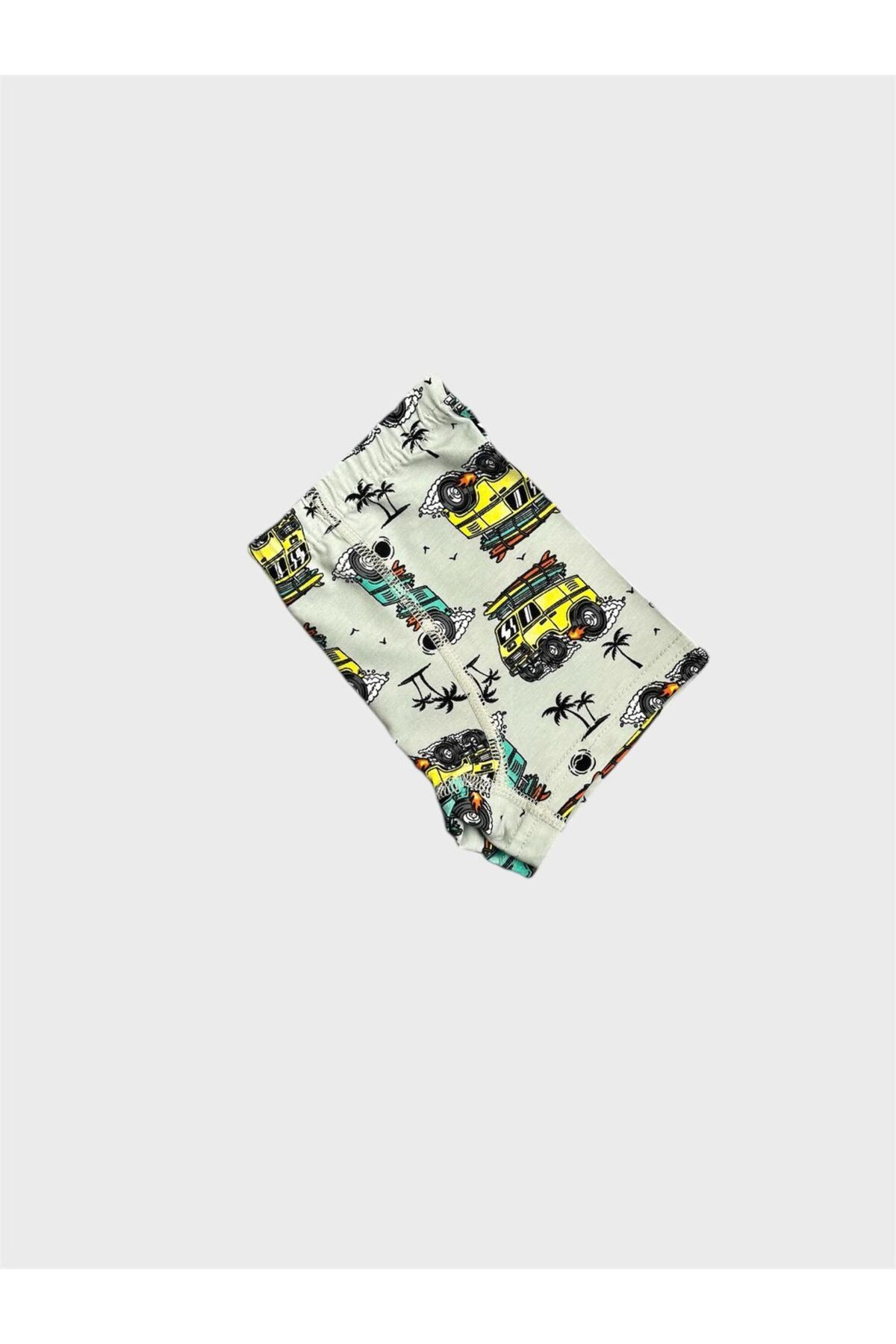 elmas kids-Boy's Cotton Gray Car Patterned Undershirt Boxer Set 3