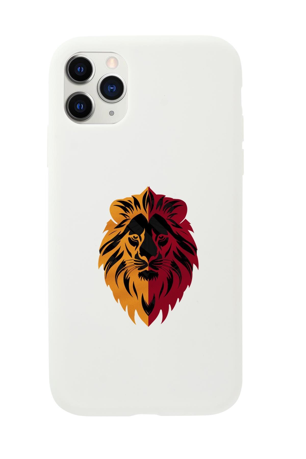 mooodcase iPhone 11 Pro Uyumlu Sarı Kırmızı Aslan Desenli Premium Silikonlu Telefon Kılıfı