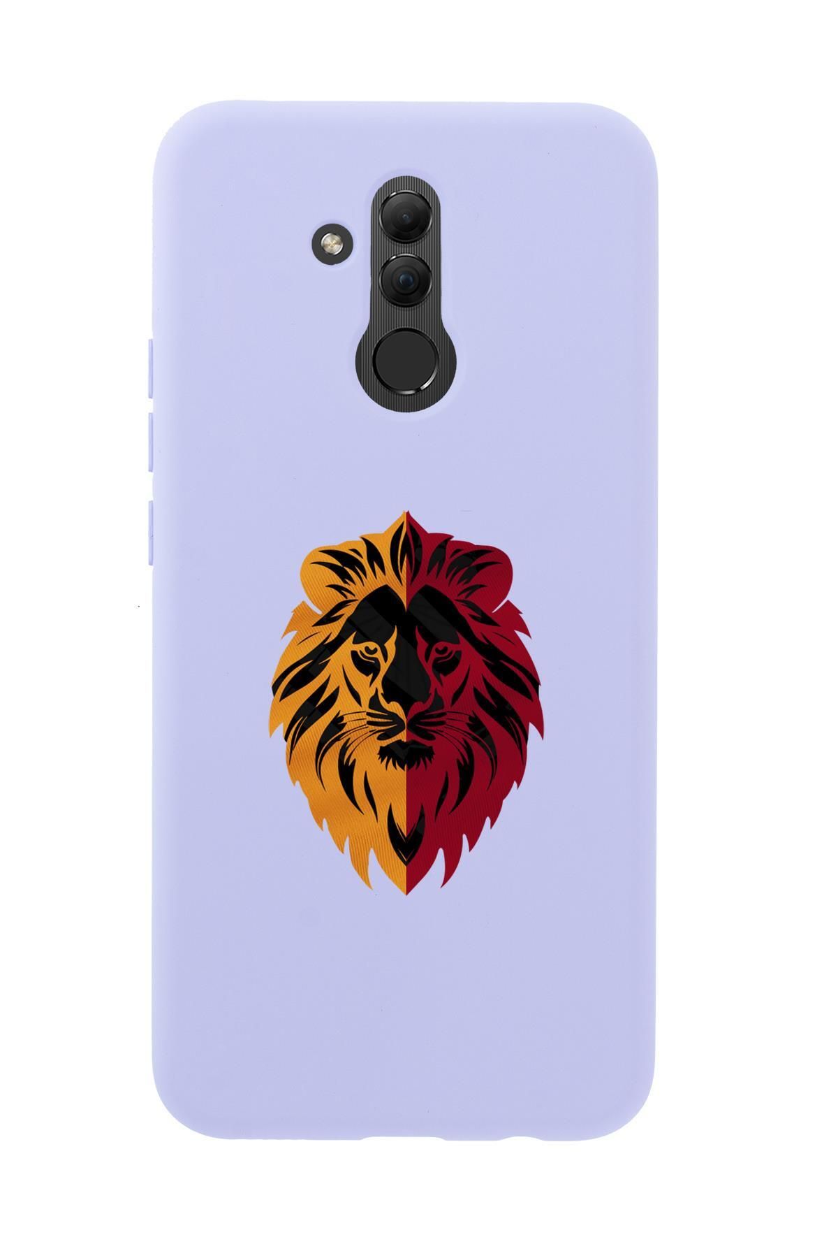 mooodcase Huawei Mate 20 Lite Uyumlu Sarı Kırmızı Aslan Desenli Premium Silikonlu Telefon Kılıfı