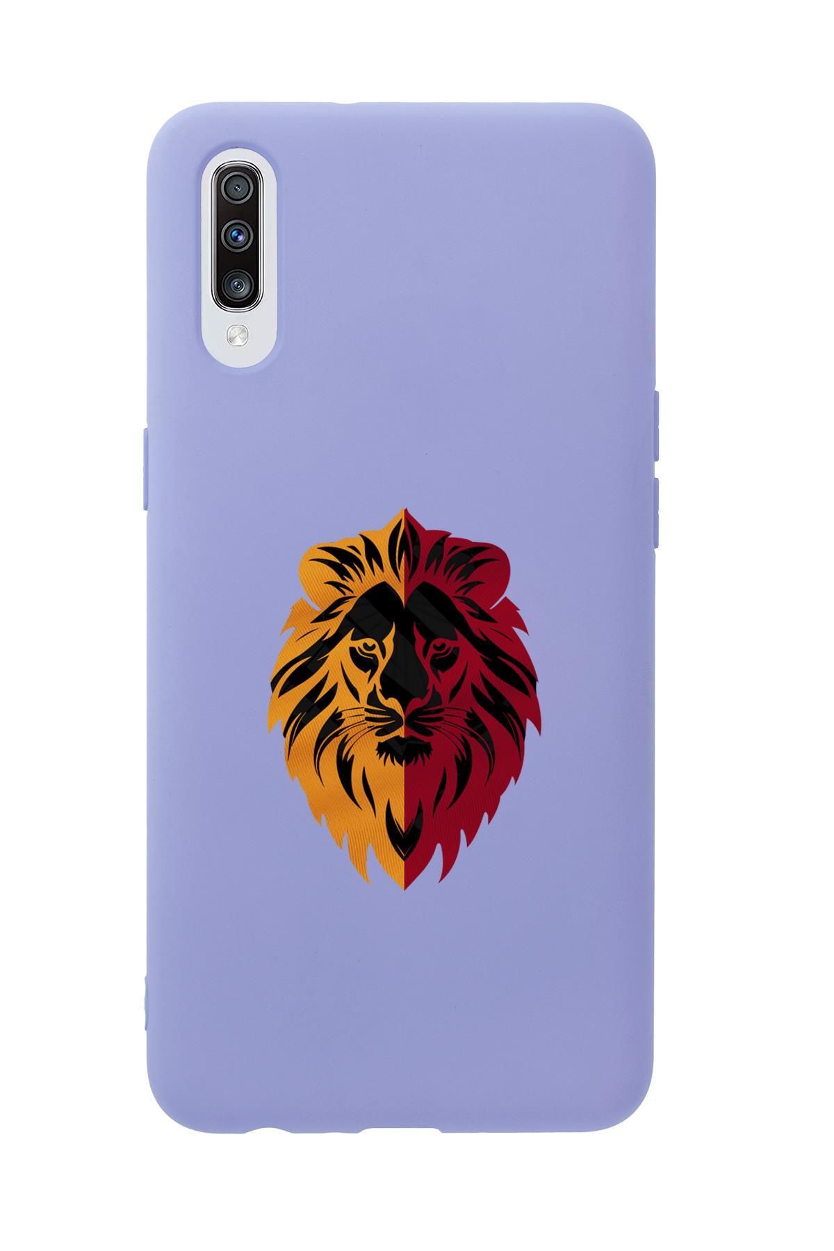 mooodcase Samsung A70 Uyumlu Sarı Kırmızı Aslan Desenli Premium Silikonlu Telefon Kılıfı