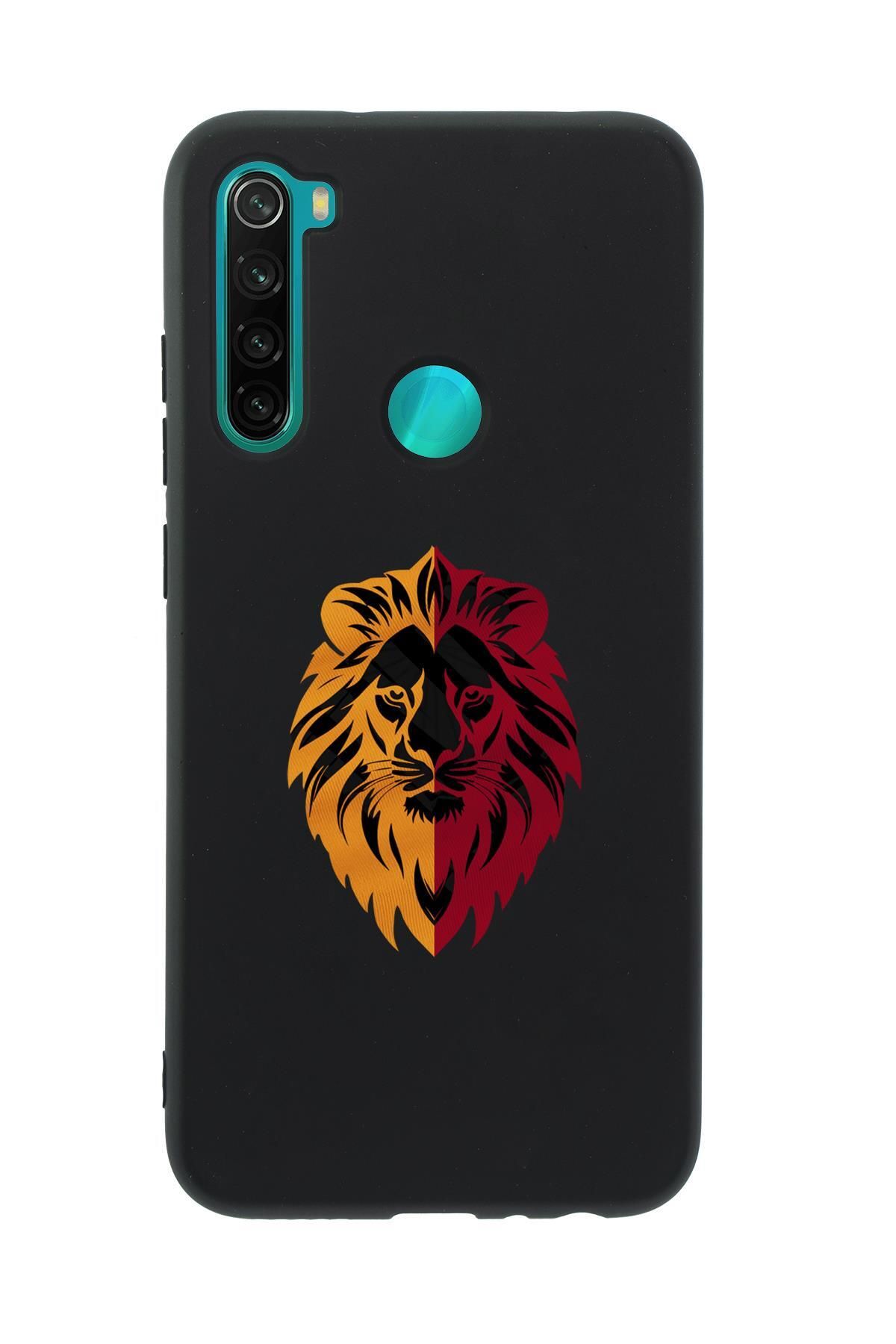 mooodcase Xiaomi Redmi Note 8 Uyumlu Sarı Kırmızı Aslan Desenli Premium Silikonlu Telefon Kılıfı