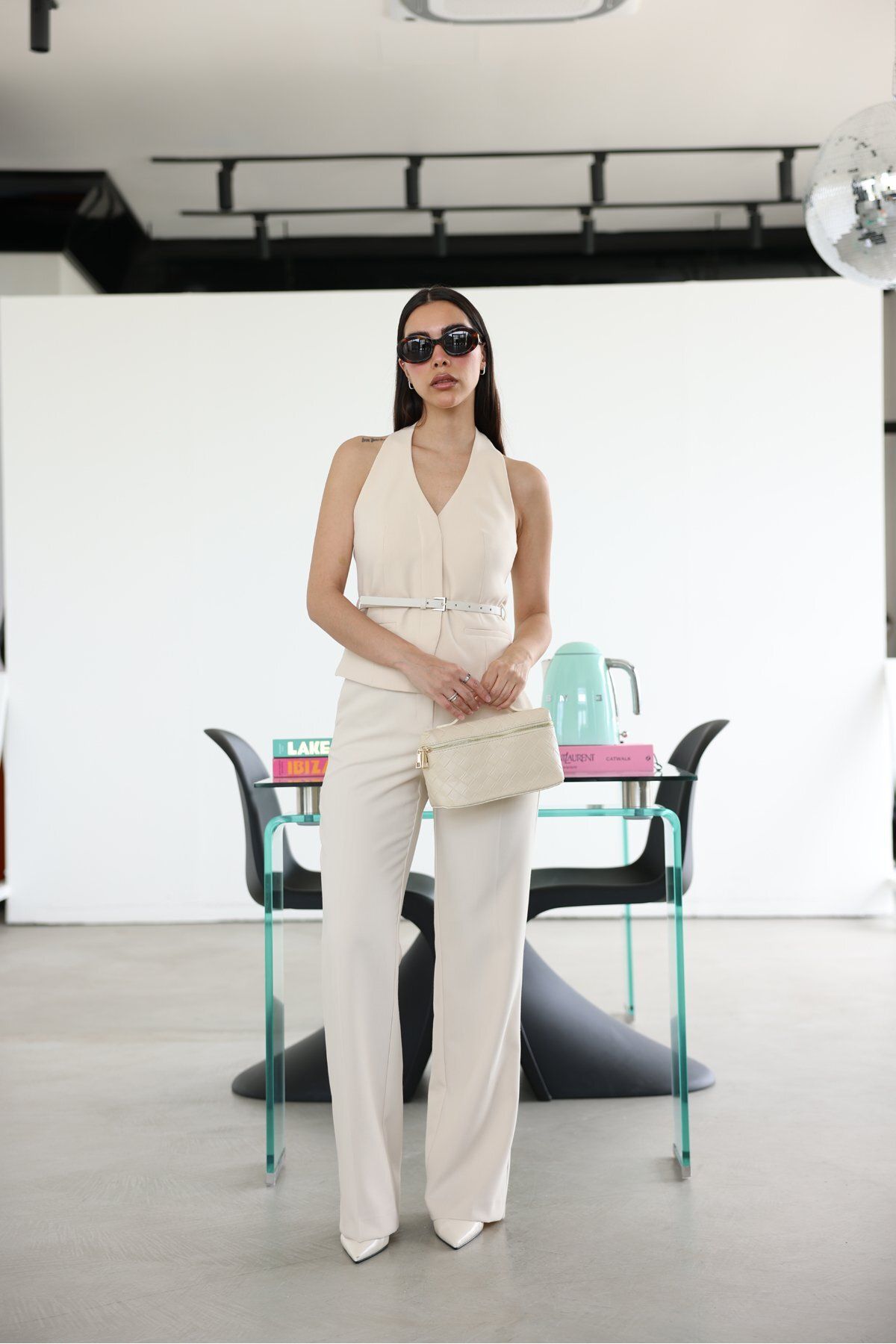 Özge Özgenç Çift Kemerli Premium Pantolon