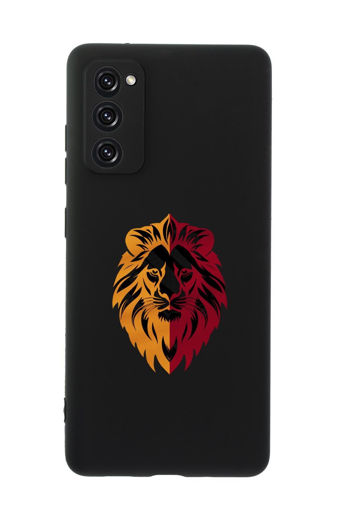 mooodcase Samsung S20 Fe Uyumlu Sarı Kırmızı Aslan Desenli Premium Silikonlu Telefon Kılıfı