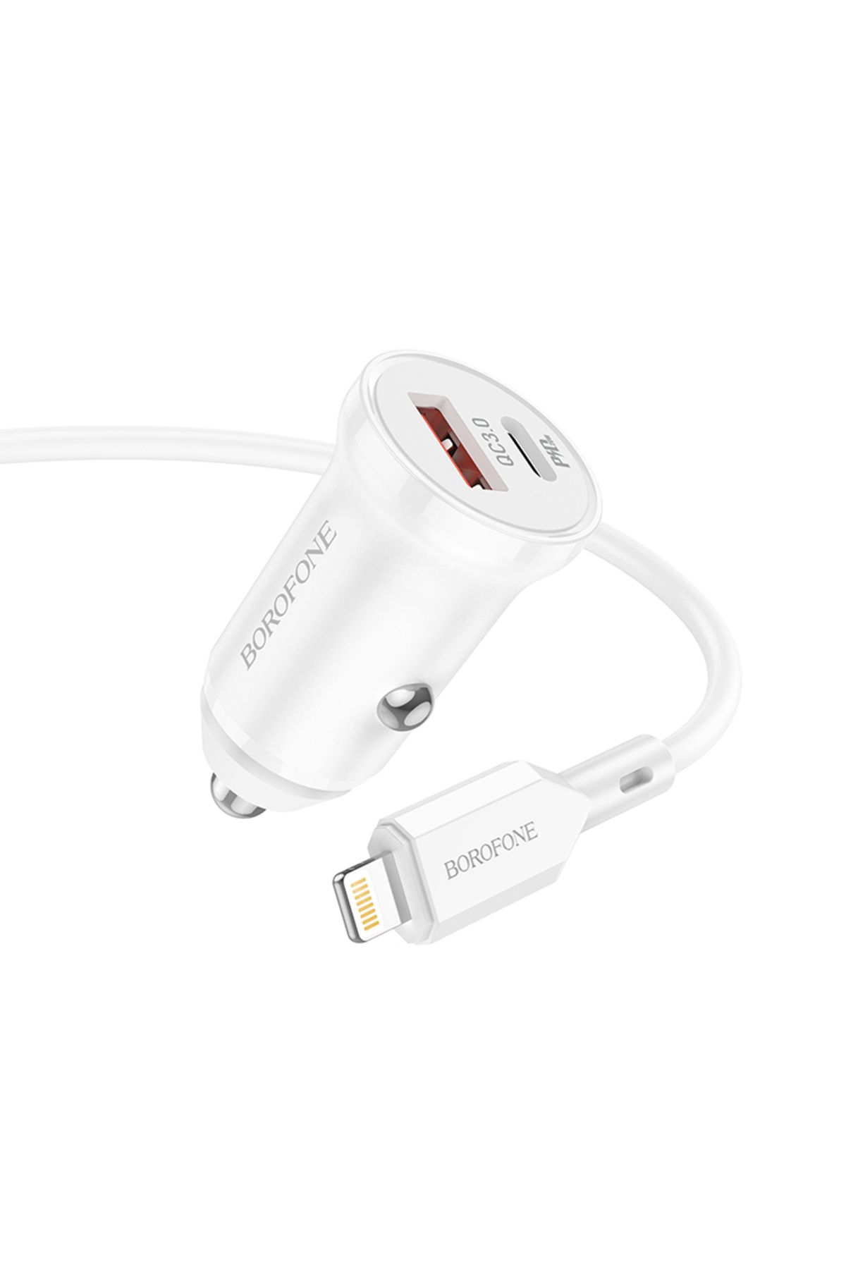 Borofone-Încărcător auto pentru telefon / tabletă - USB-C TIP C - PD 20W QC 3.0 18W Cablu tip C la Lightning Borofone 3