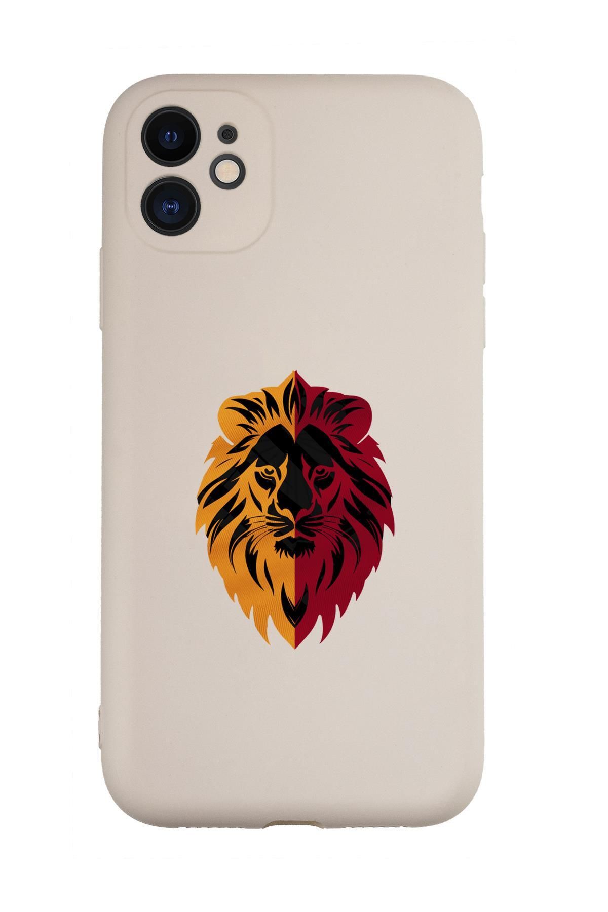 mooodcase iPhone 11 Uyumlu Sarı Kırmızı Aslan Desenli Kamera Korumalı Premium Silikonlu Telefon Kılıfı