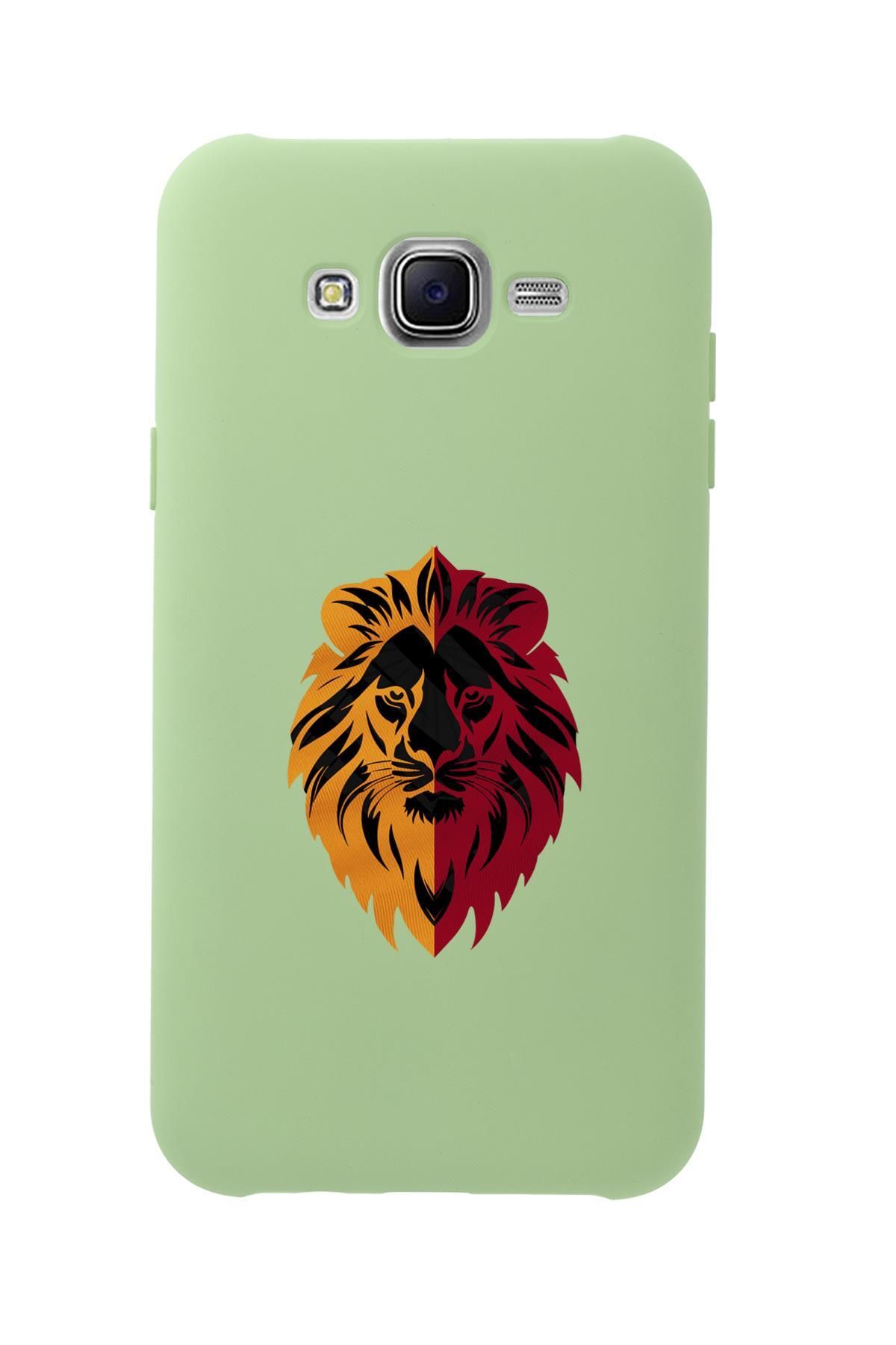 mooodcase Samsung J7 Uyumlu Sarı Kırmızı Aslan Desenli Premium Silikonlu Telefon Kılıfı