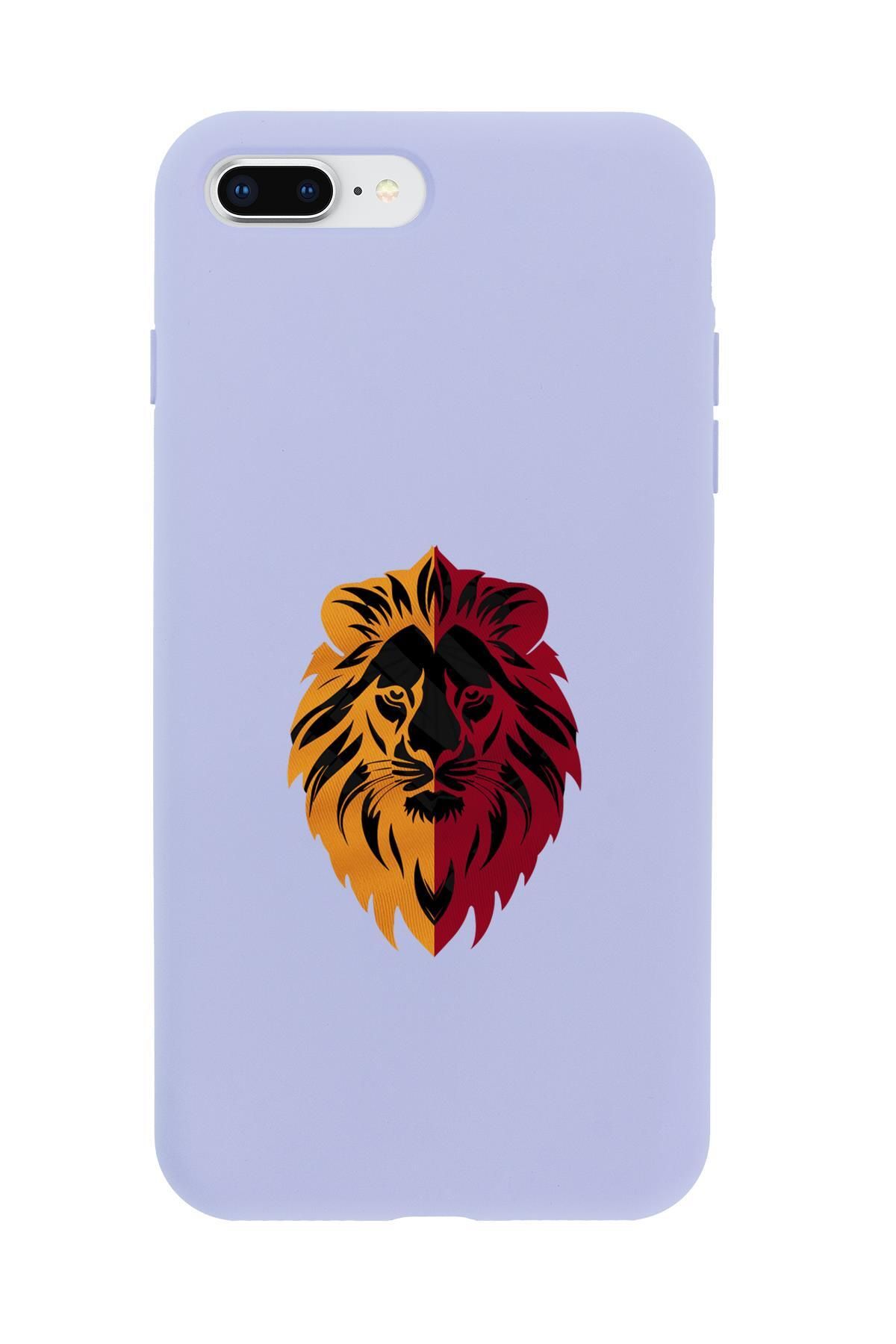 mooodcase iPhone 7 Plus Uyumlu Sarı Kırmızı Aslan Desenli Premium Silikonlu Telefon Kılıfı