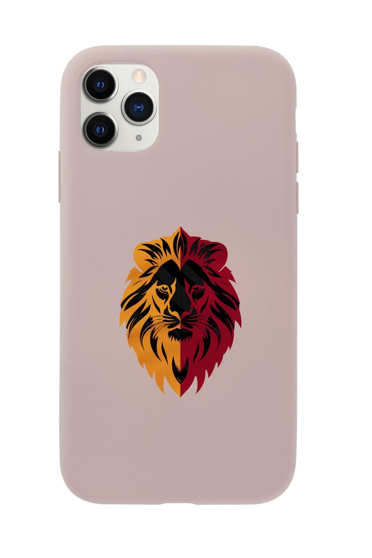 mooodcase iPhone 11 Pro Uyumlu Sarı Kırmızı Aslan Desenli Premium Silikonlu Telefon Kılıfı