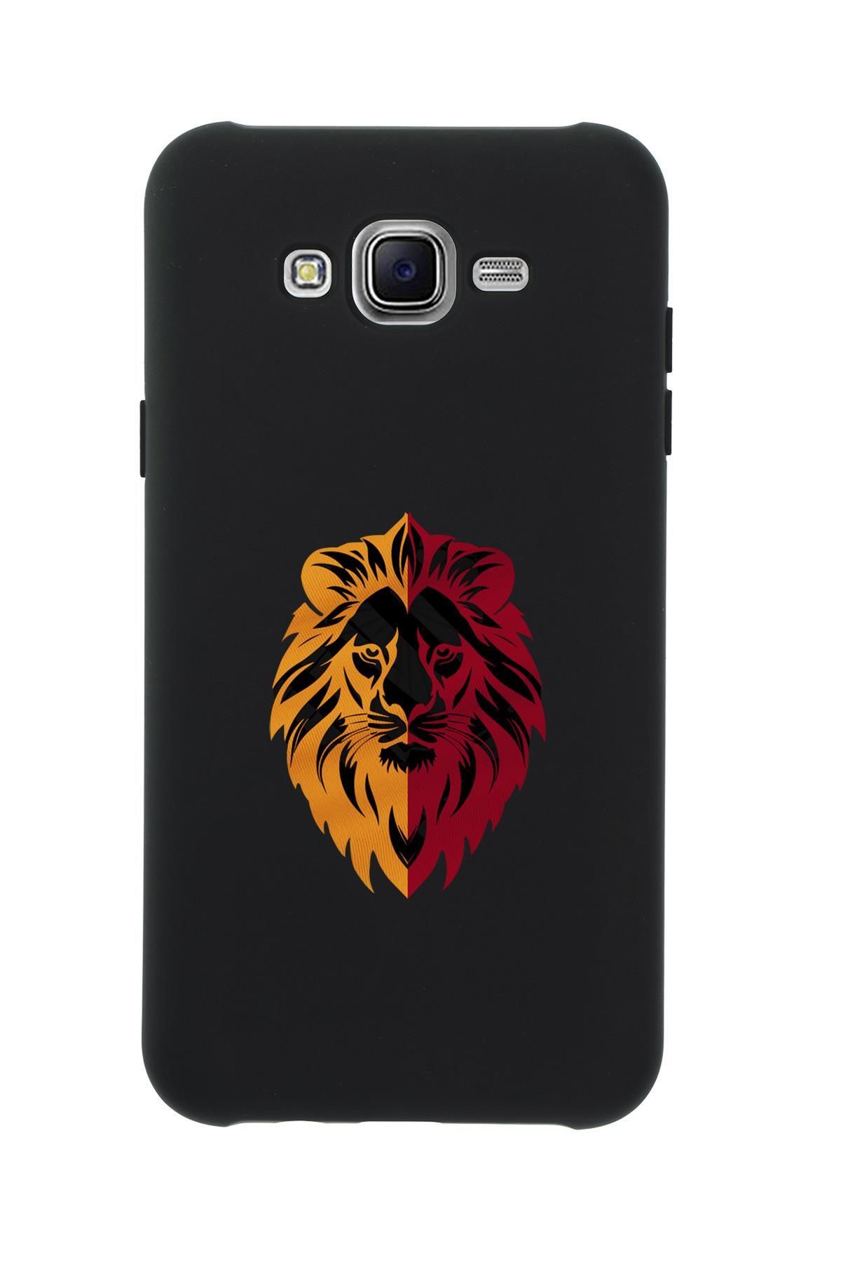 mooodcase Samsung J7 Uyumlu Sarı Kırmızı Aslan Desenli Premium Silikonlu Telefon Kılıfı